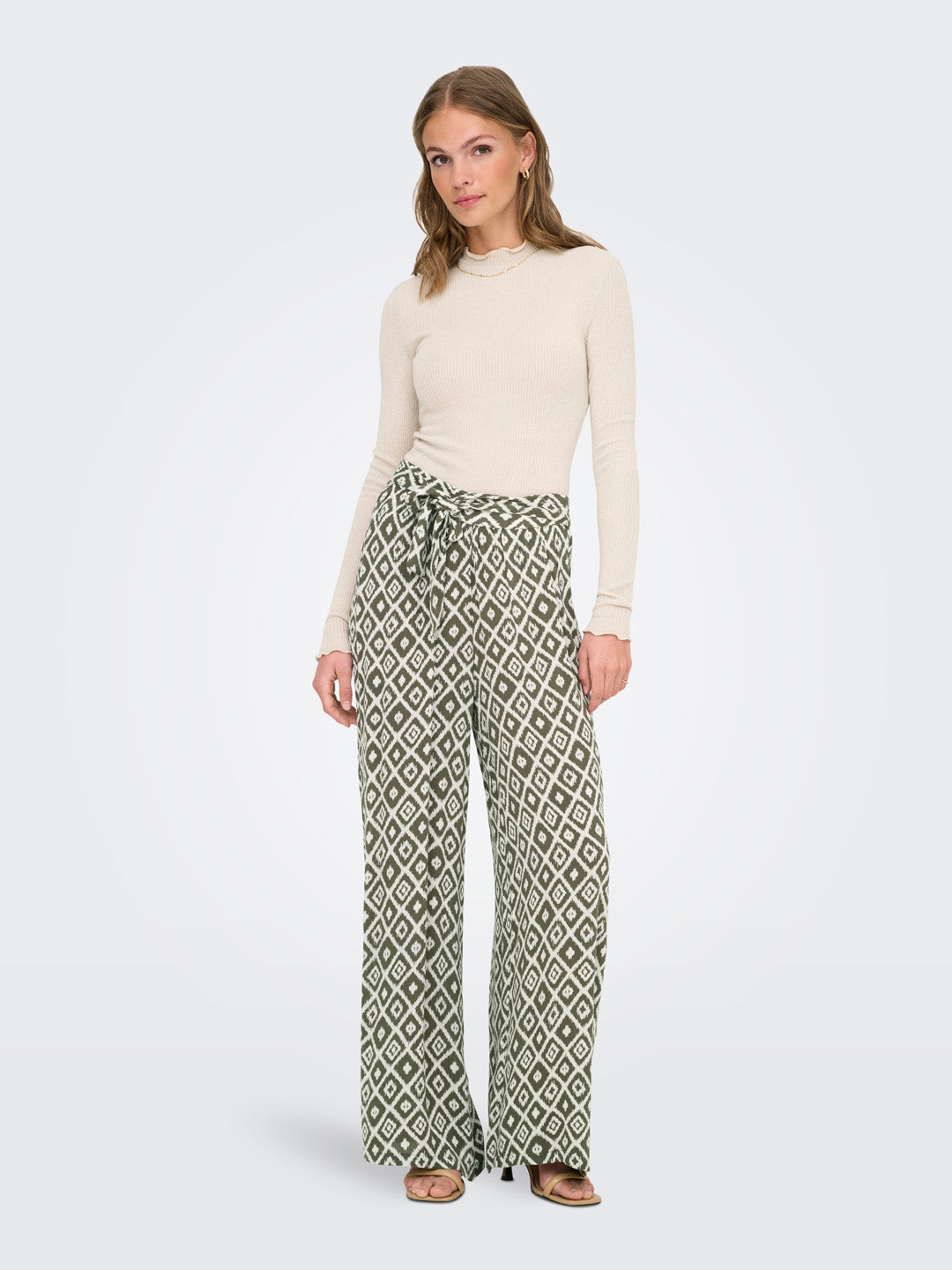Green Printed Pants