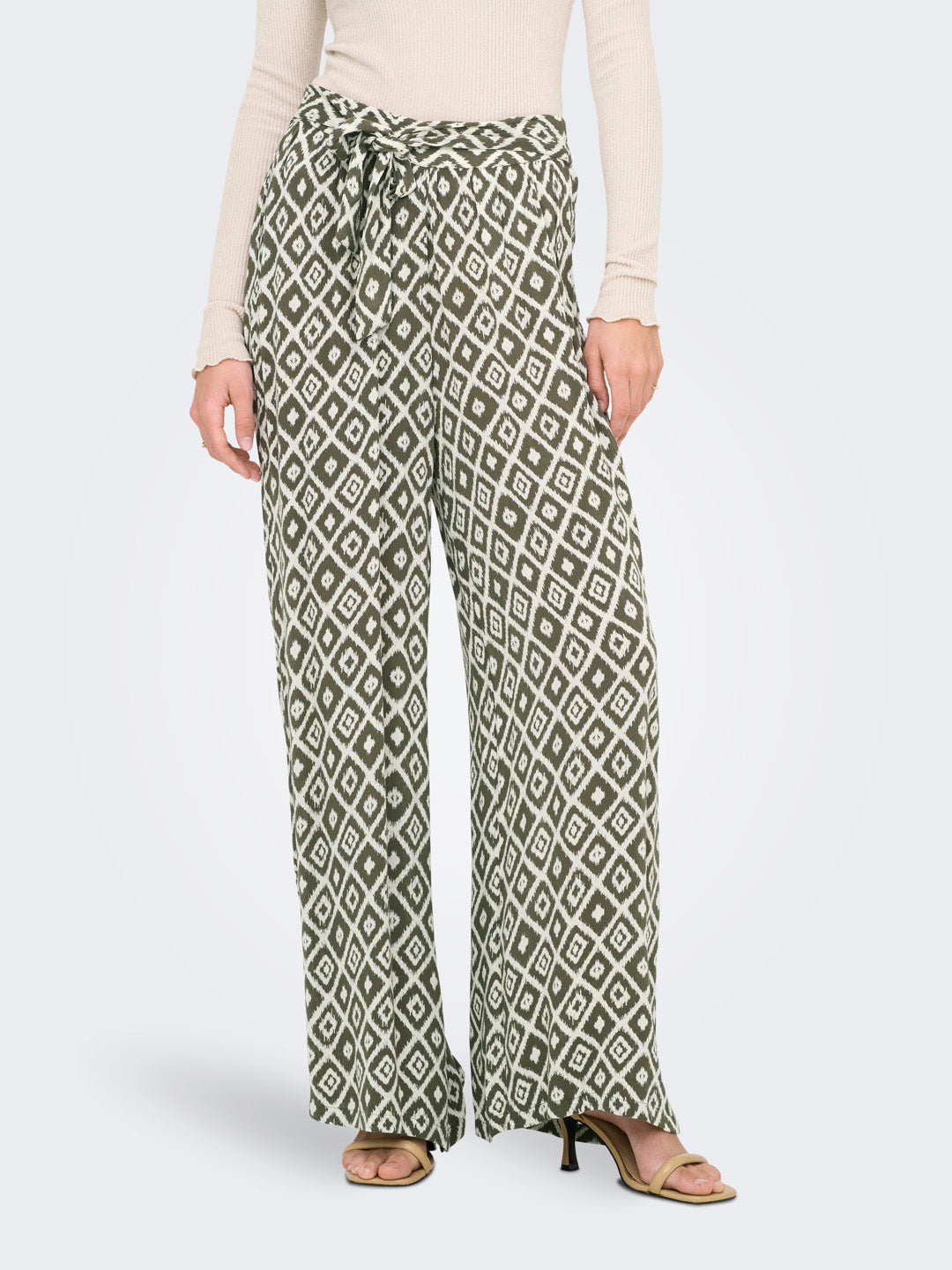 Green Printed Pants