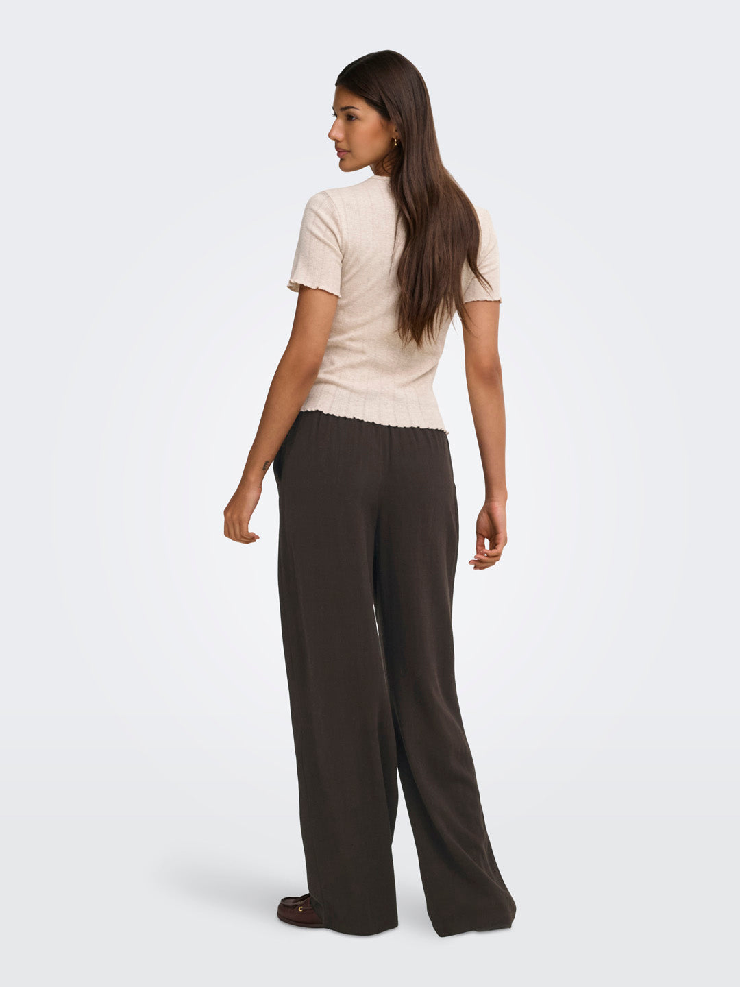 Pull Up Linen Blend Pants