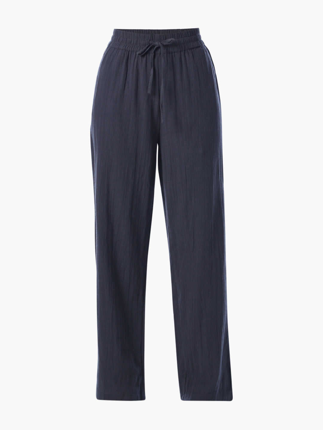 Blue Cotton Wide Leg Pants
