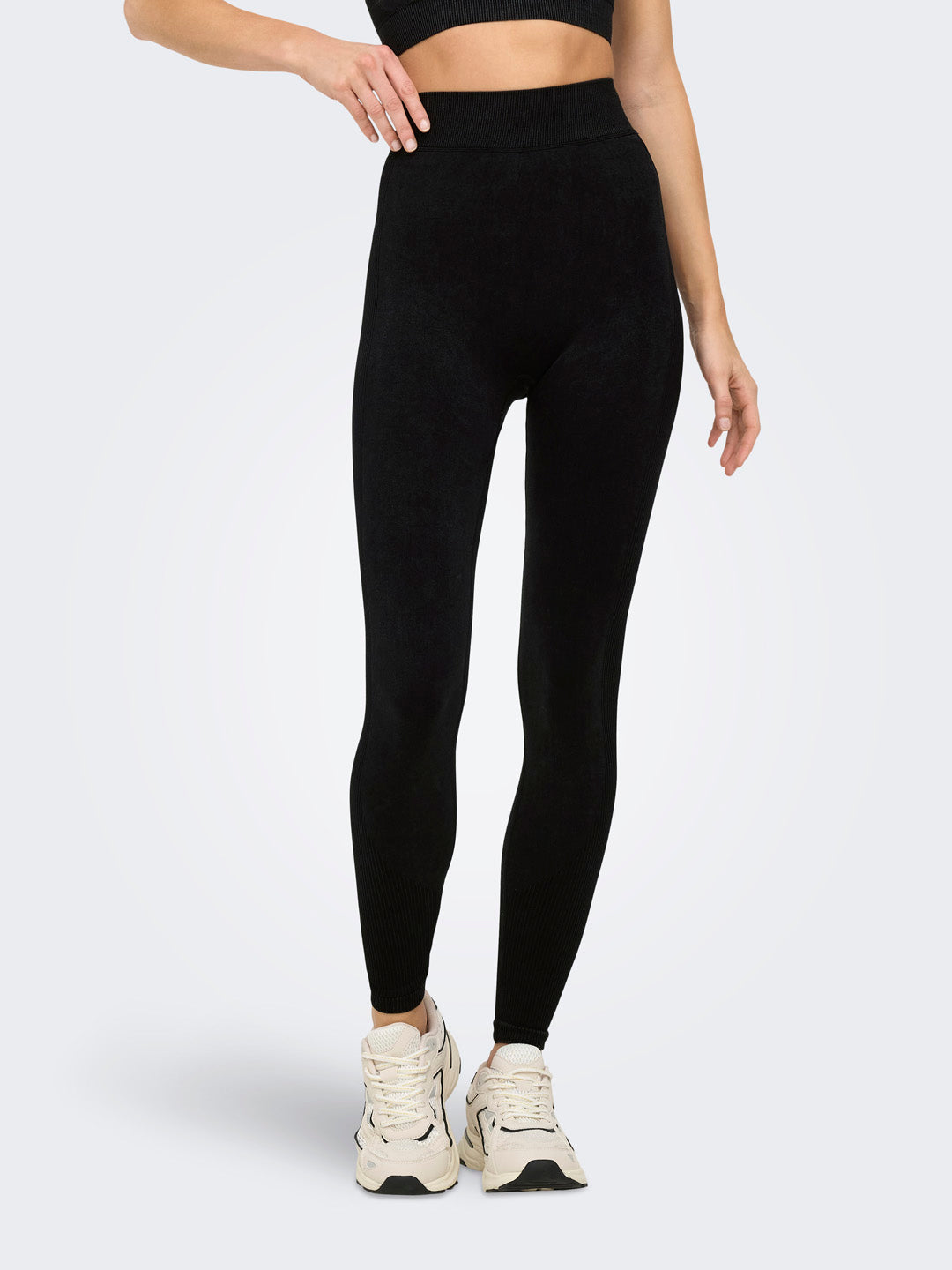 Black Scrunch Seam Tights