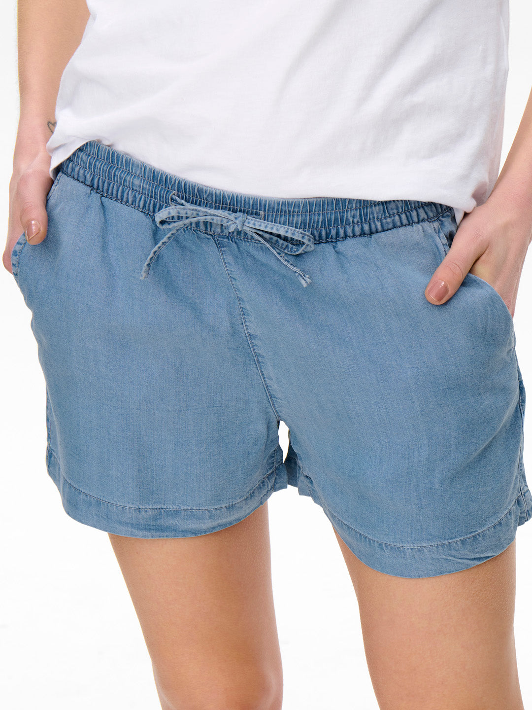 Blue Lyocell Denim Shorts
