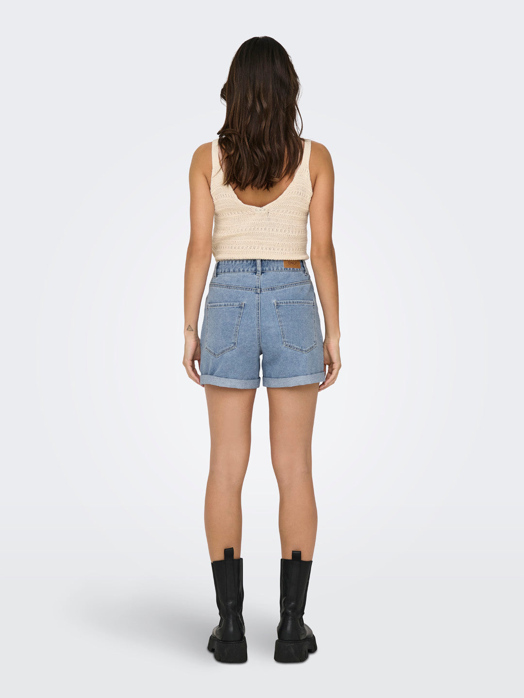 Light Blue High Rise Denim Shorts