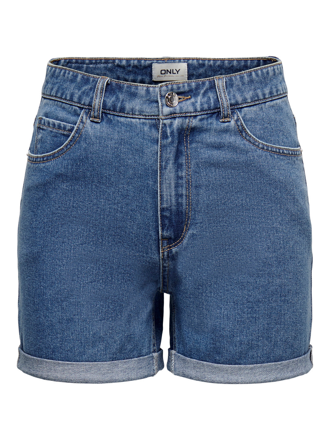 Blue High Rise Denim Shorts