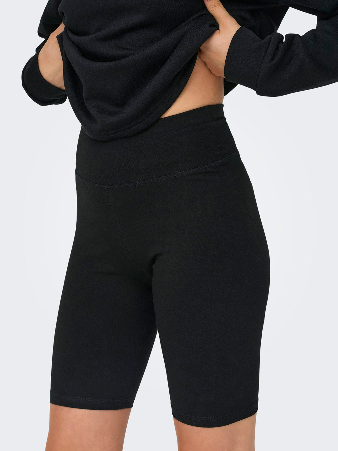 Black High Rise City Shorts