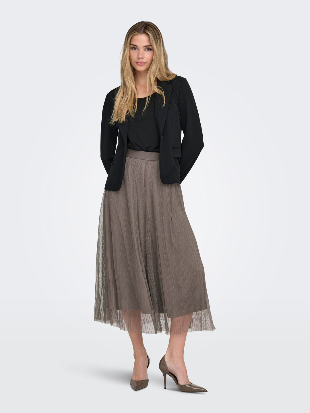 Brown Sheer Mesh Skirt