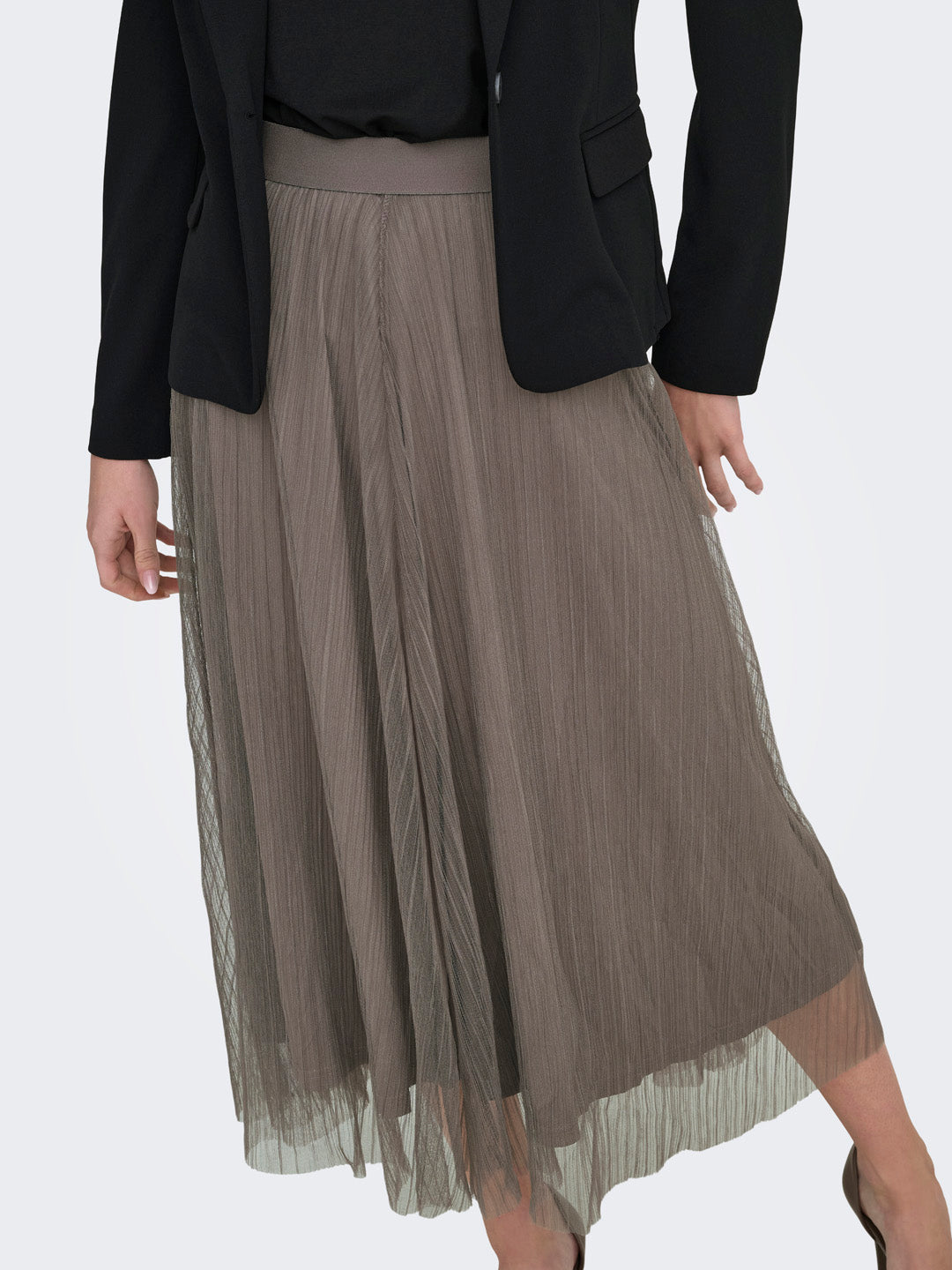 Brown Sheer Mesh Skirt