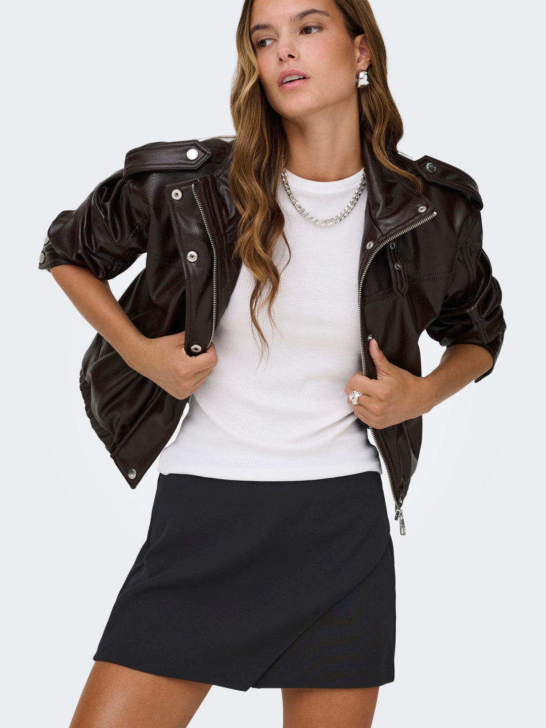 Black Tailored Wrap Skort