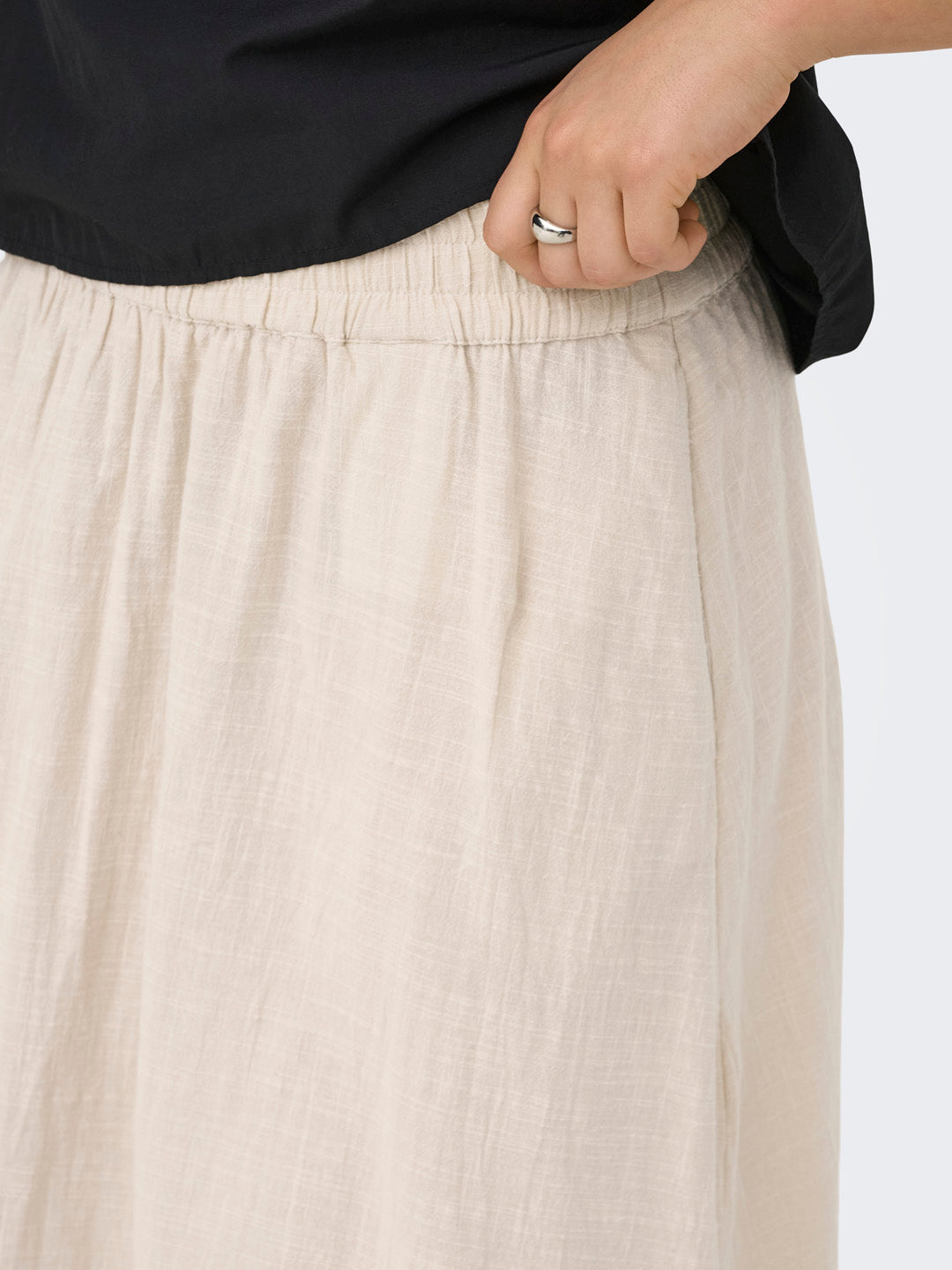 Beige Midi Skirt