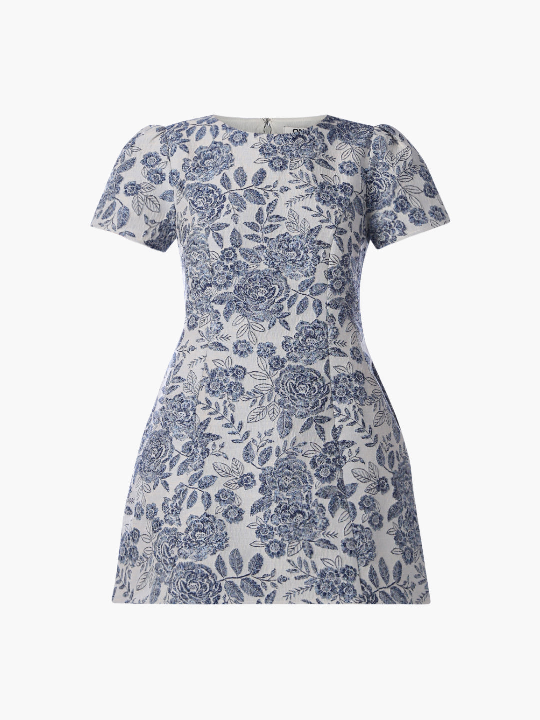 Blue Floral-print mini dress