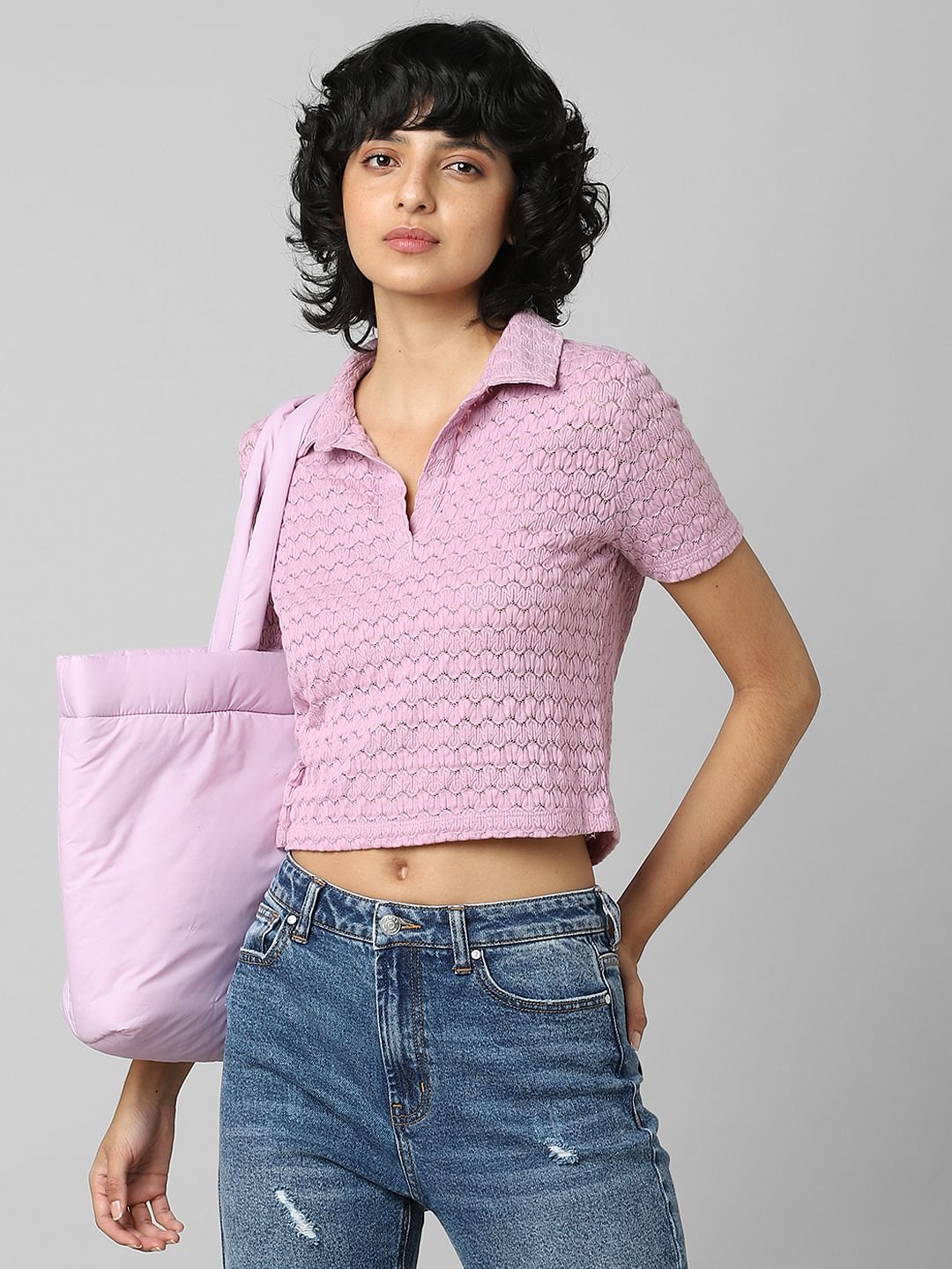 Lilac Structured Polo T-Shirt