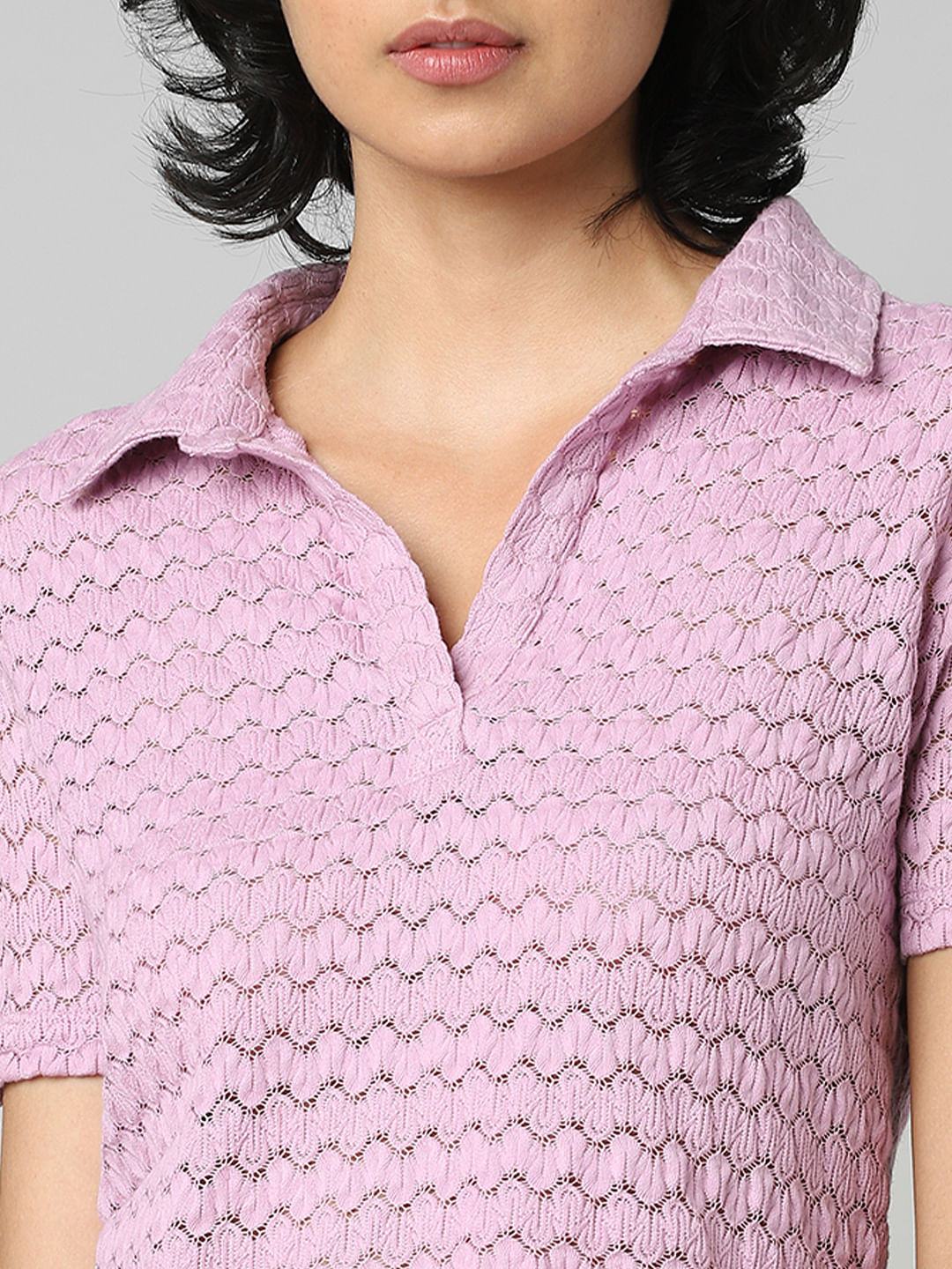 Lilac Structured Polo T-Shirt