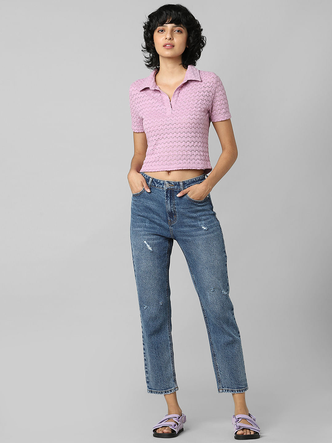 Lilac Structured Polo T-Shirt