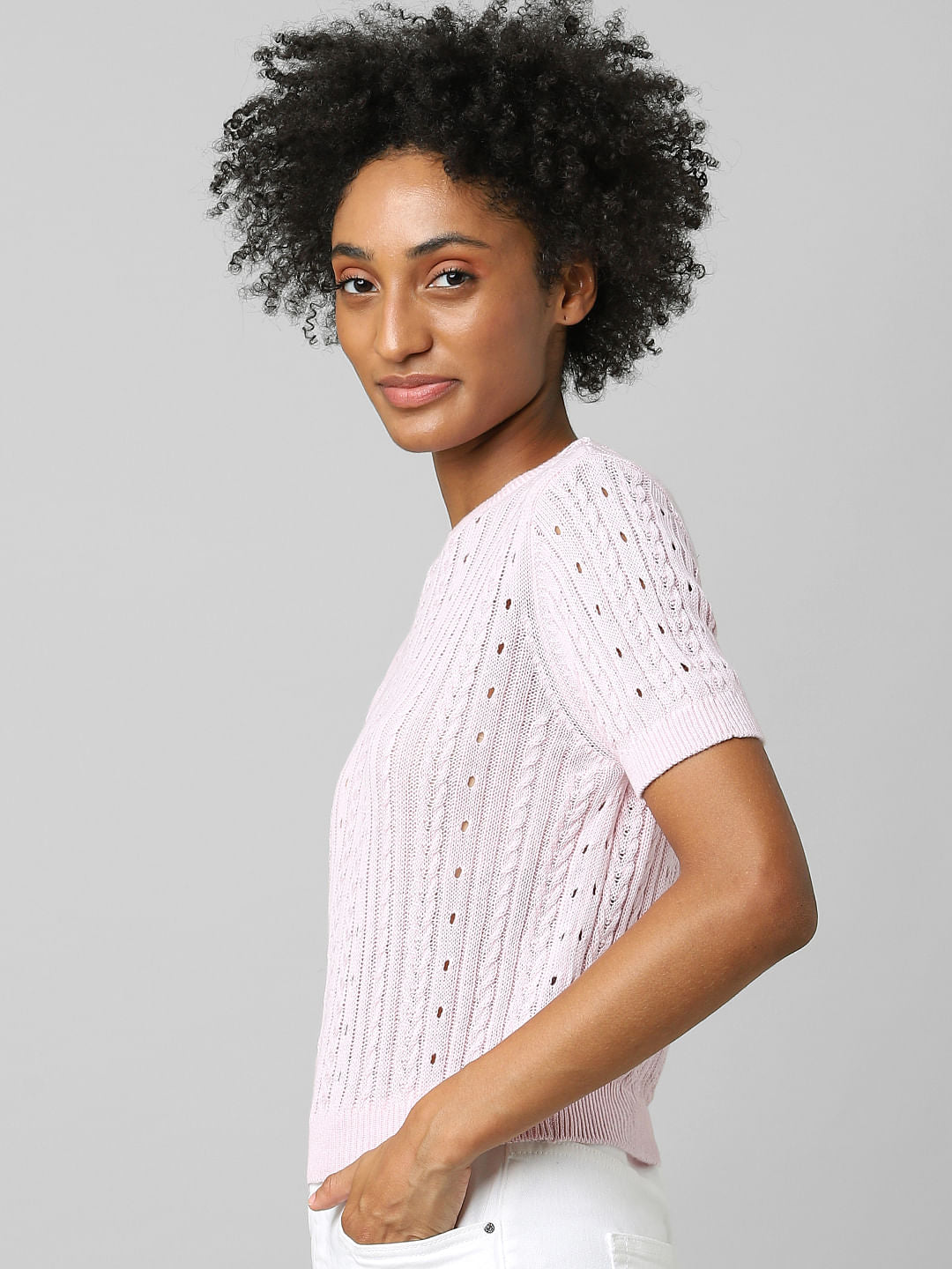 Lilac Cable Knit Top