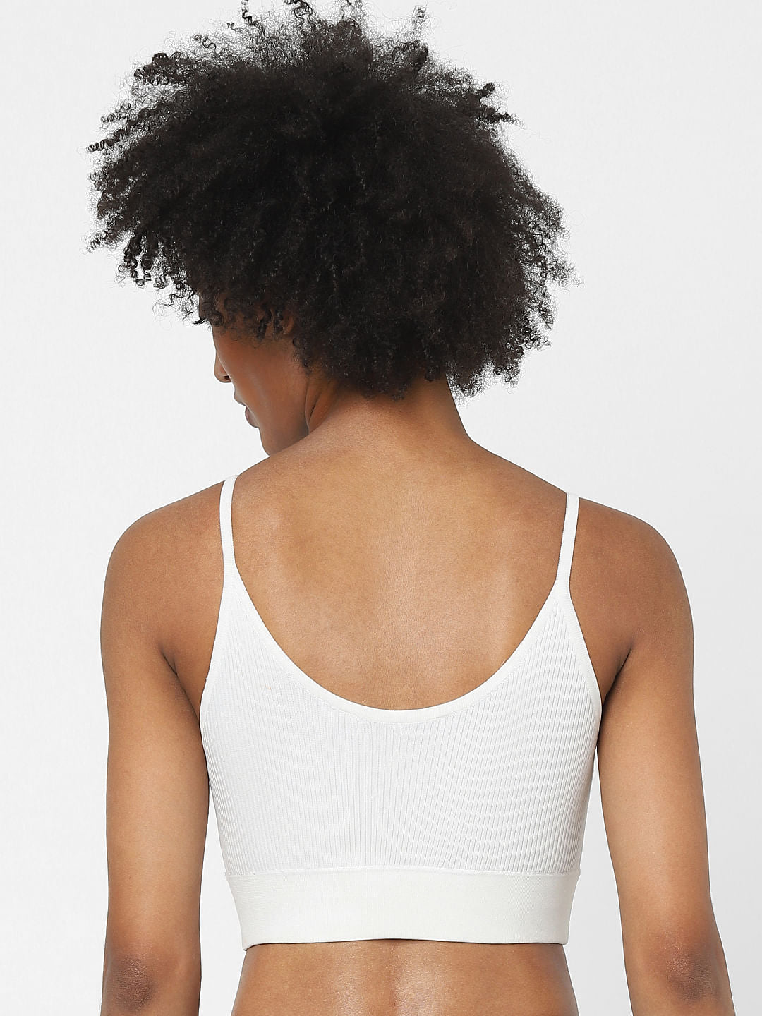 White Ribbed Crop Top