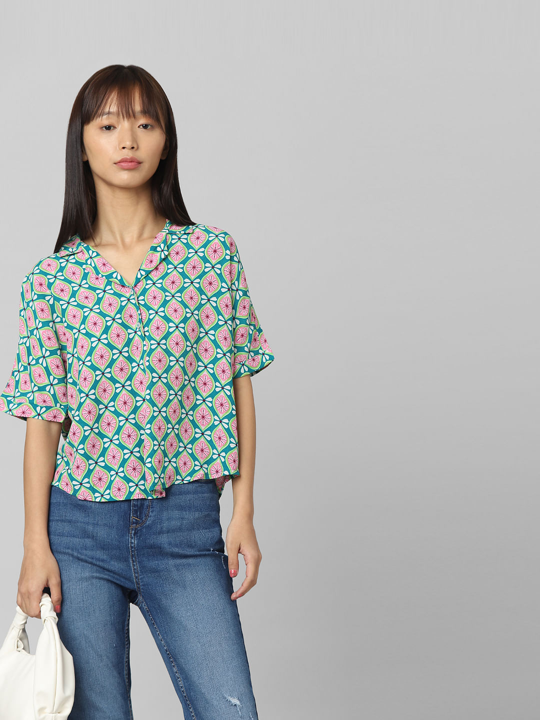 Green Printed Resort Shirt