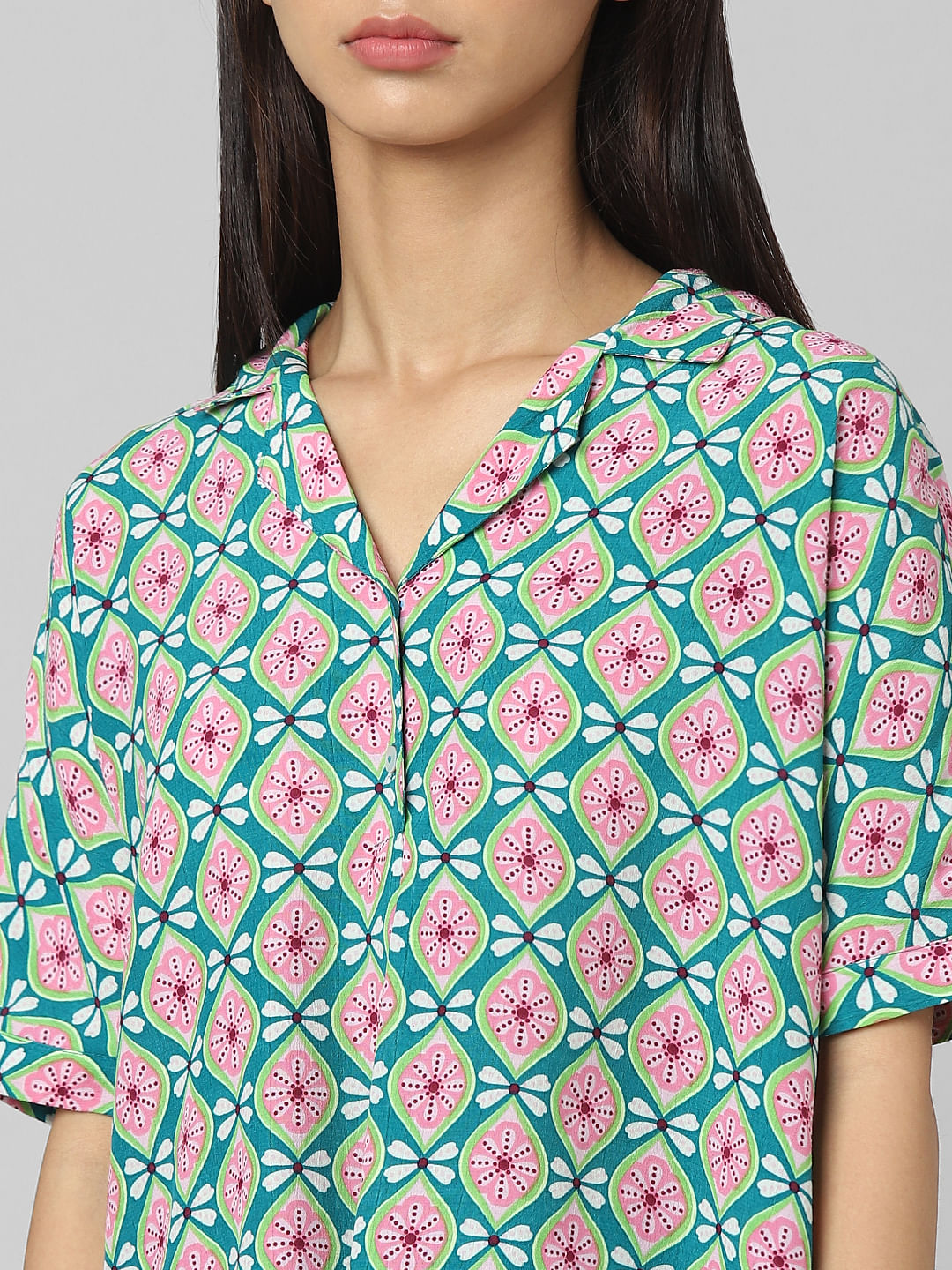 Green Printed Resort Shirt