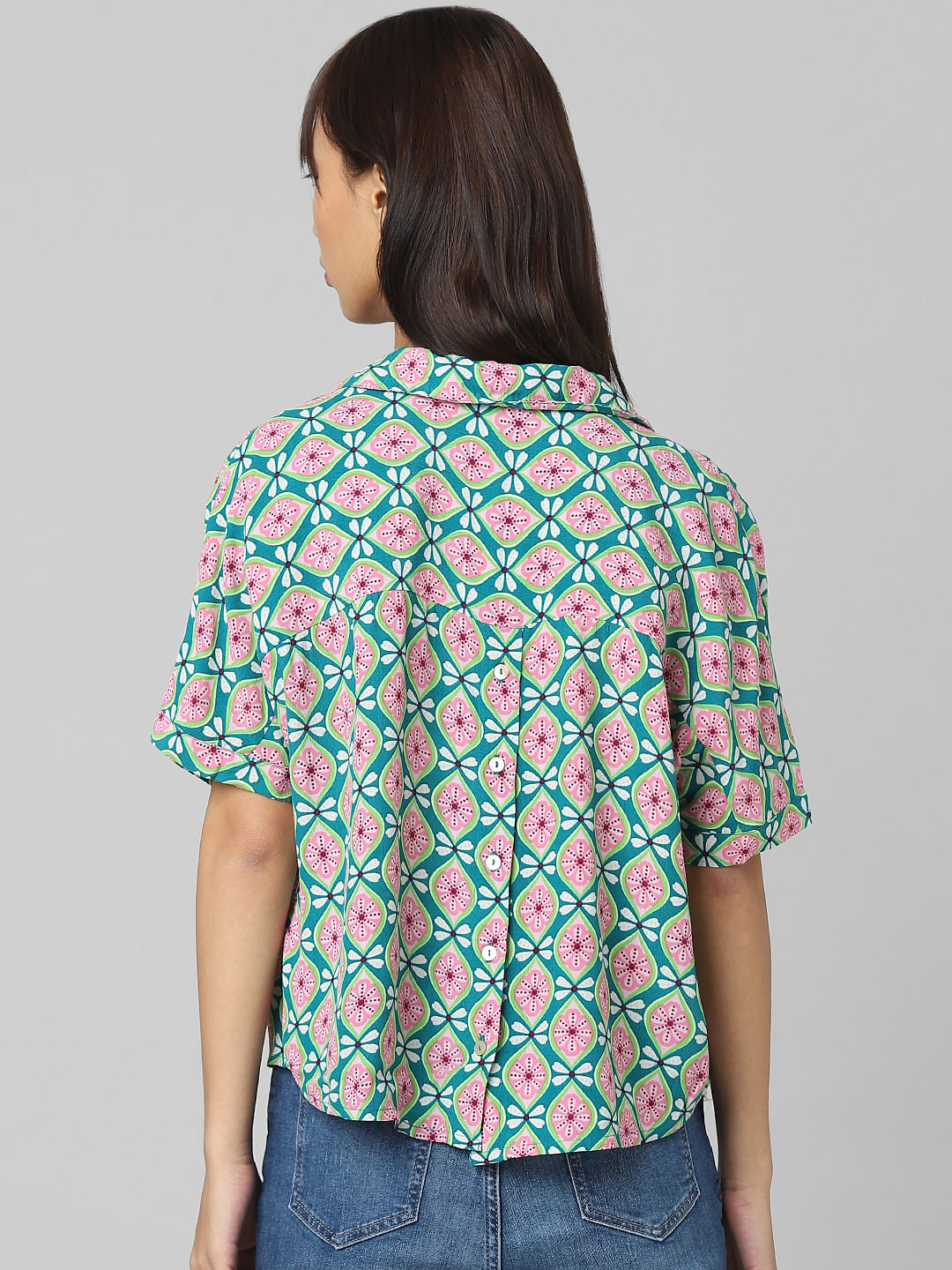 Green Printed Resort Shirt