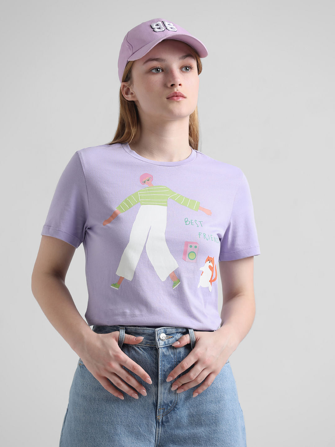 Lavender Graphic Print T-Shirt - XS