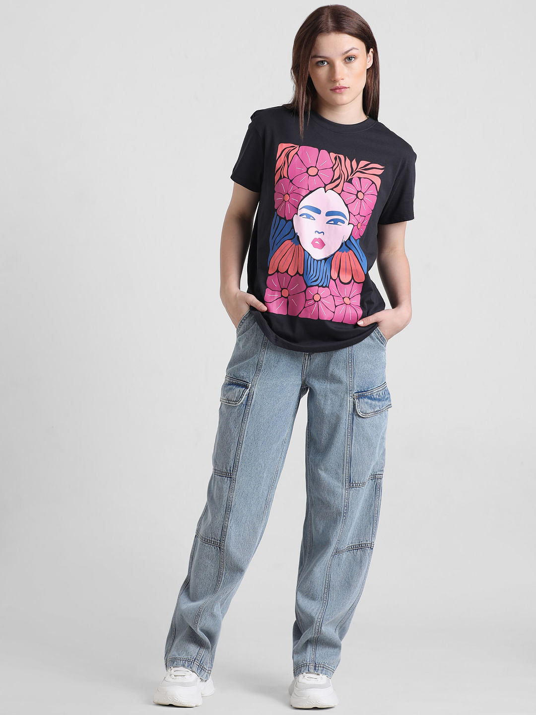 Black Graphic Print T-Shirt