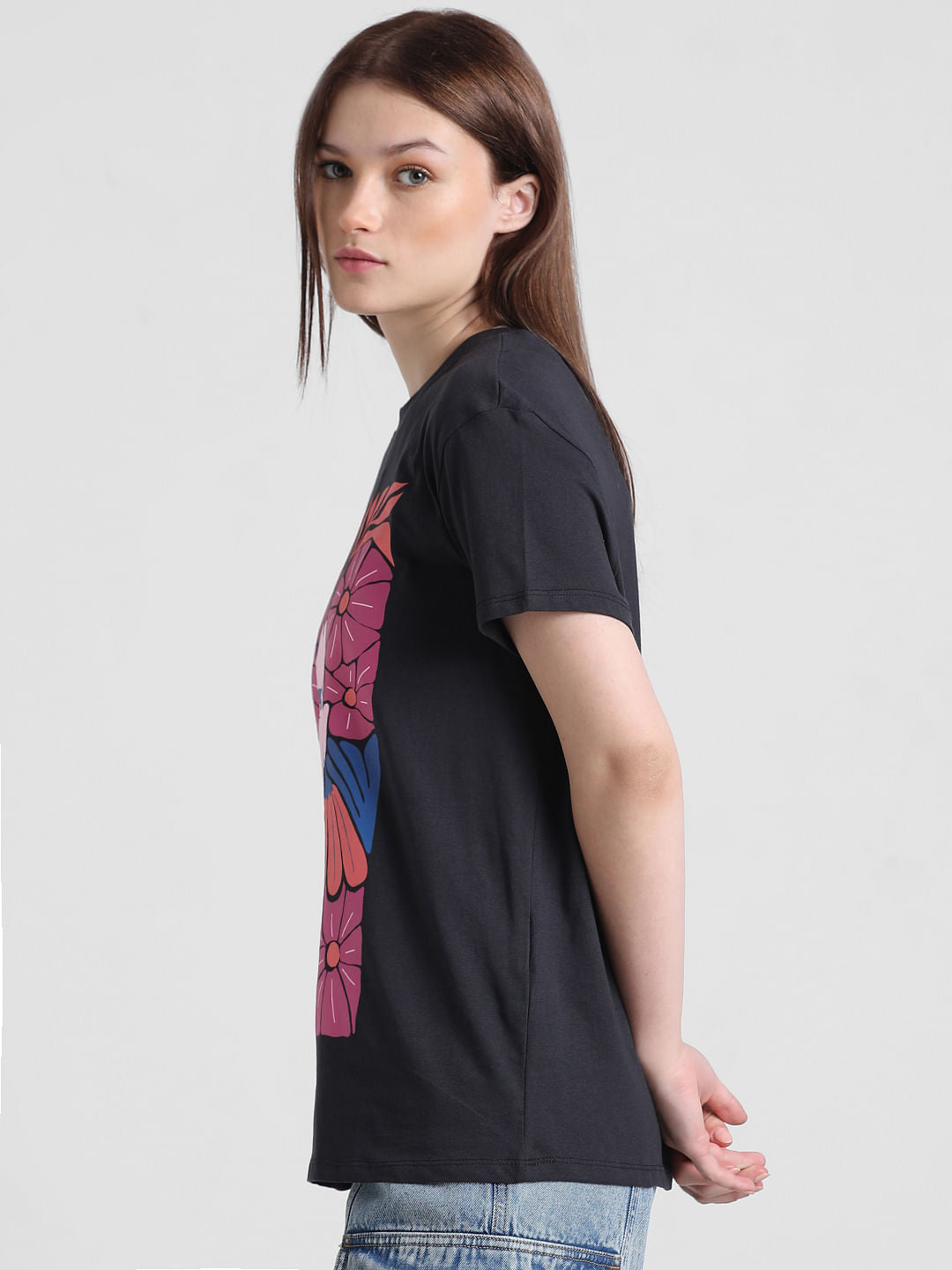 Black Graphic Print T-Shirt