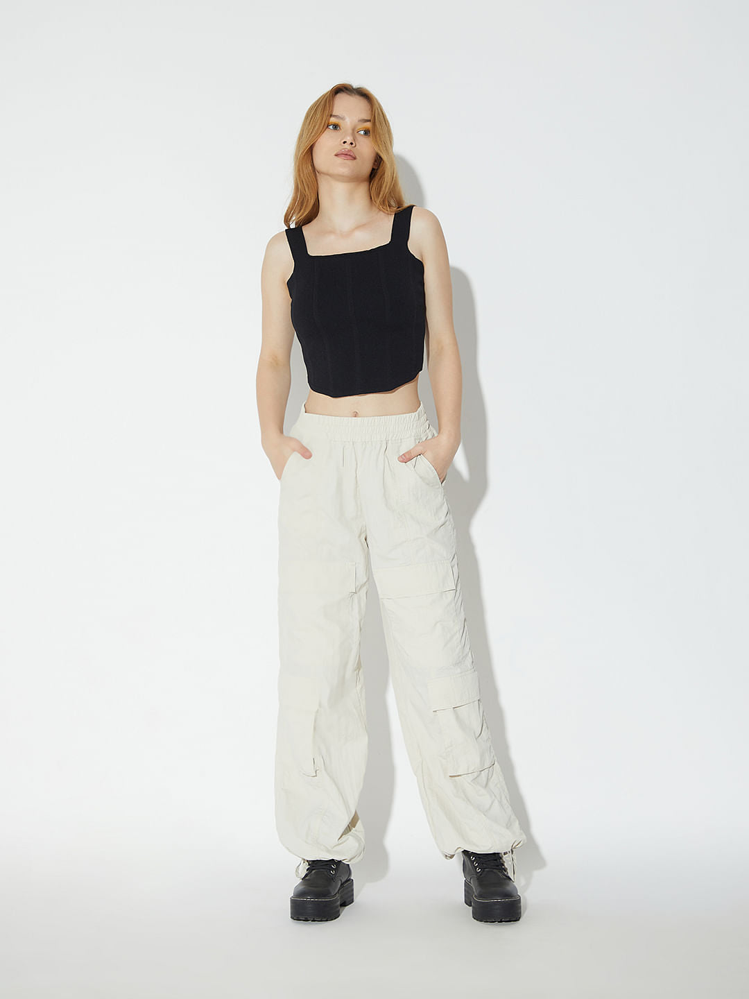 Only X Artverse Black Knitted Corset Top