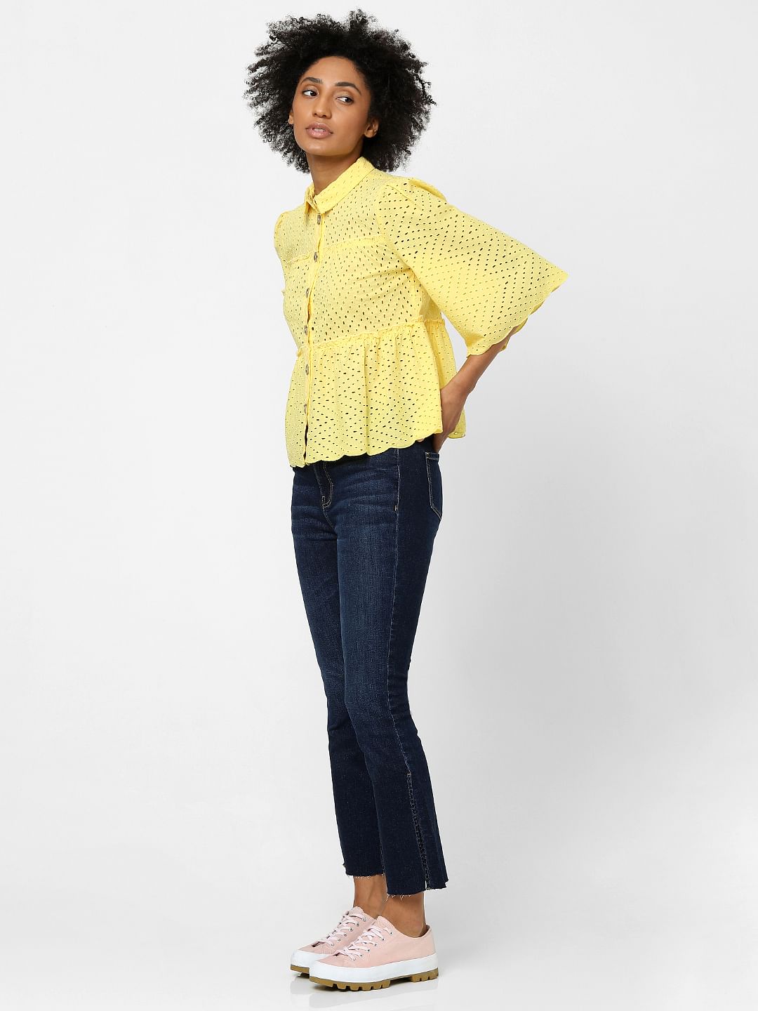 Yellow Schiffli Shirt