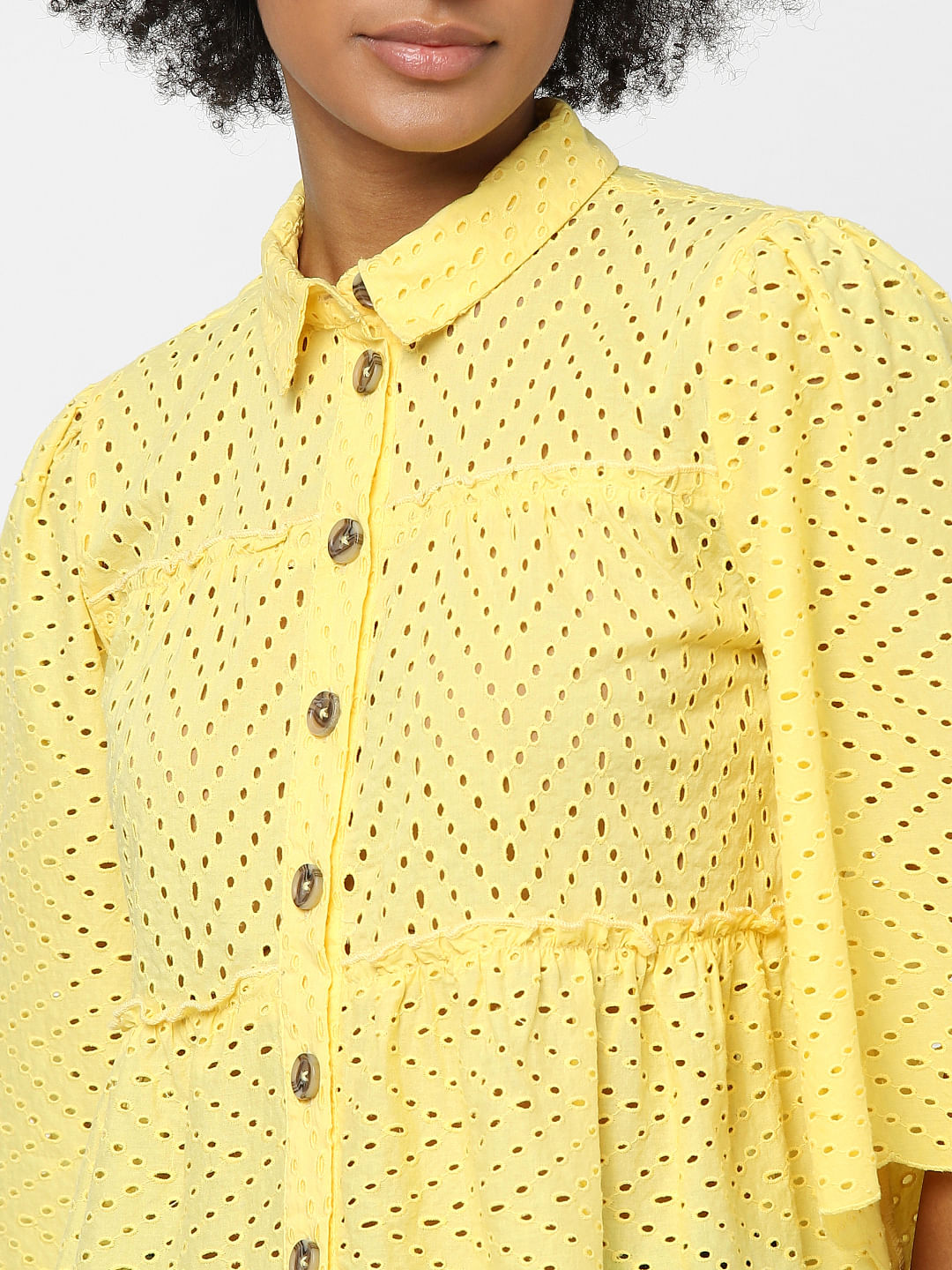 Yellow Schiffli Shirt