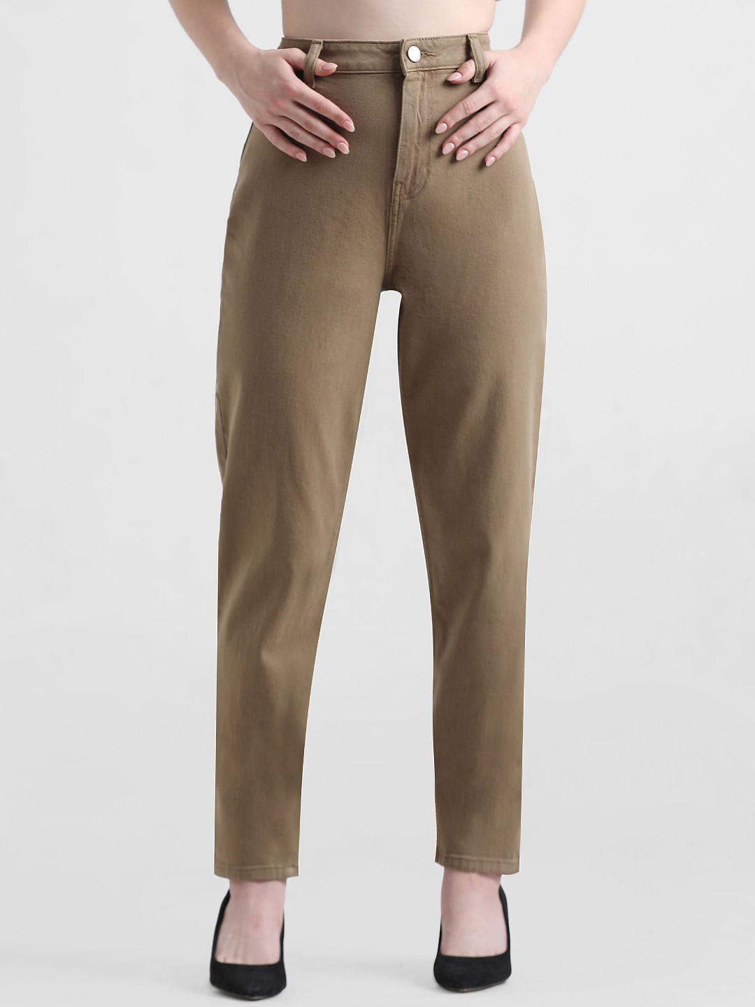 Olive High Rise Mom Fit Jeans