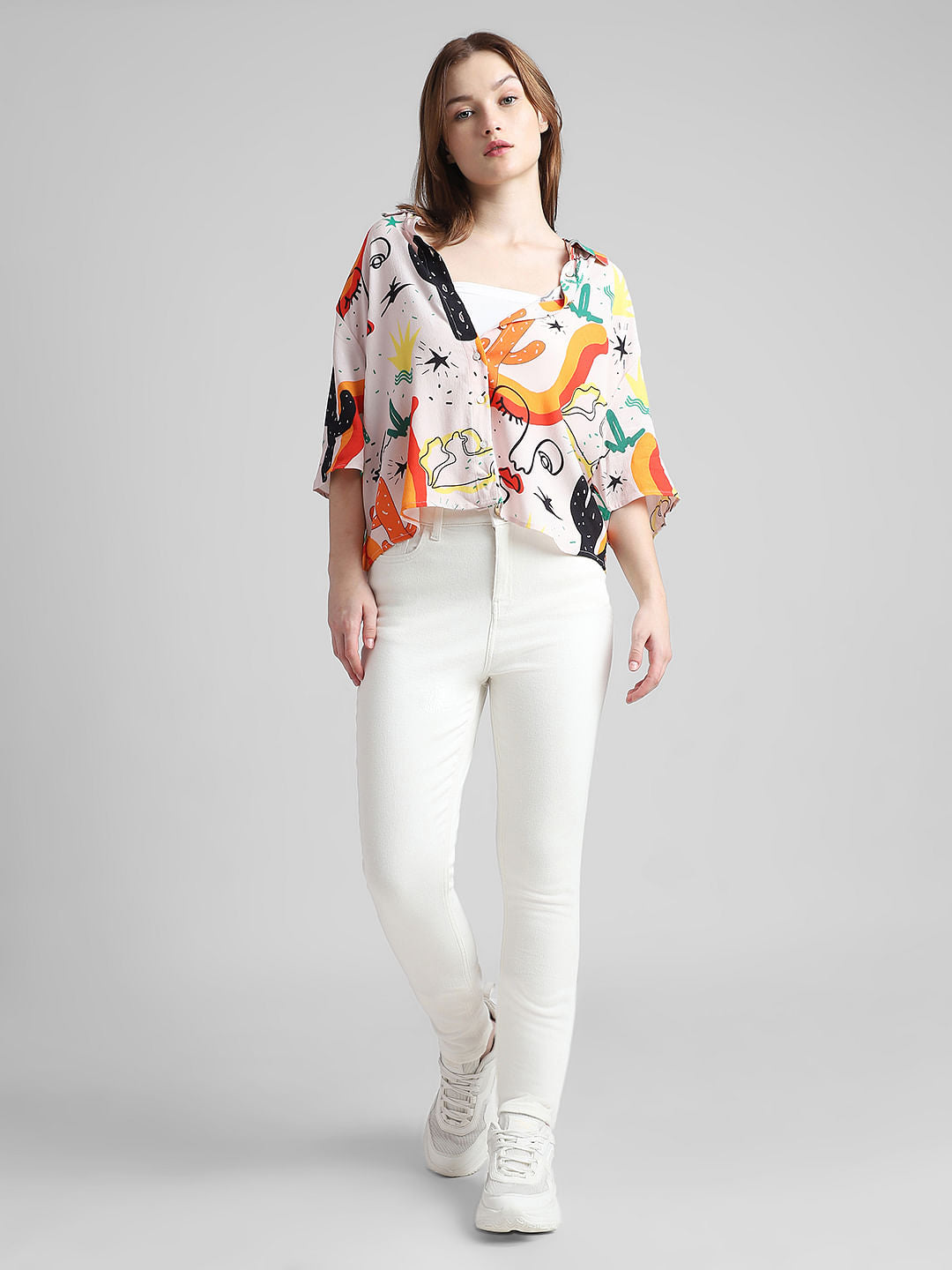 White High Rise Piper Skinny Jeans