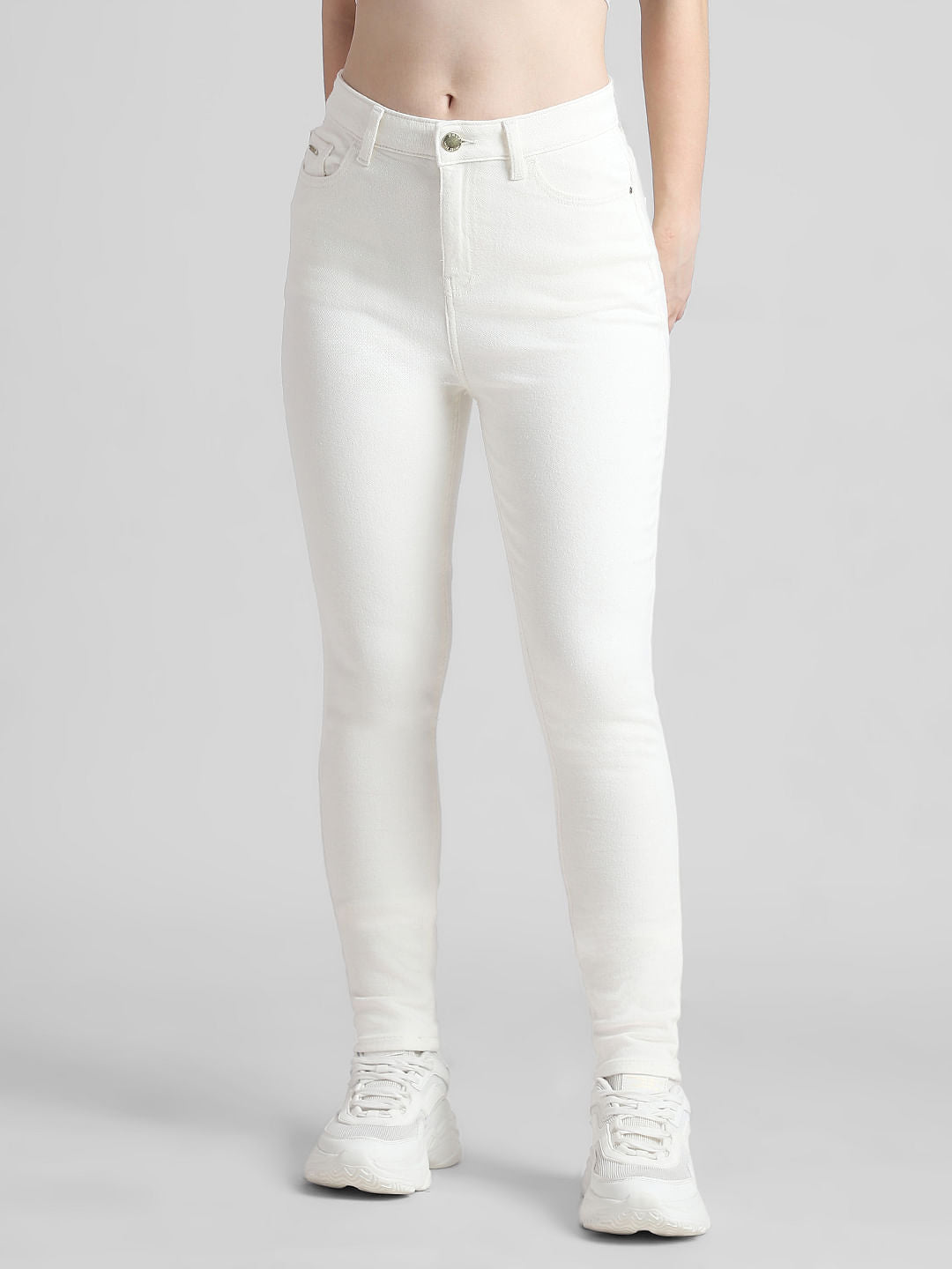 White High Rise Piper Skinny Jeans