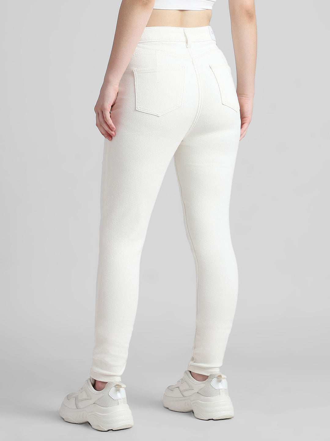 White High Rise Piper Skinny Jeans