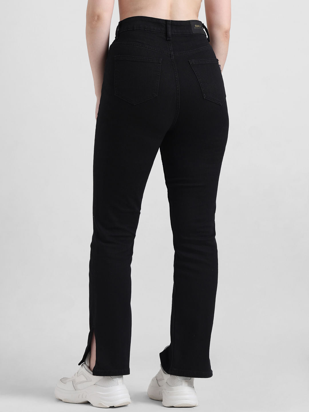 Black High Rise Hella Flared Jeans