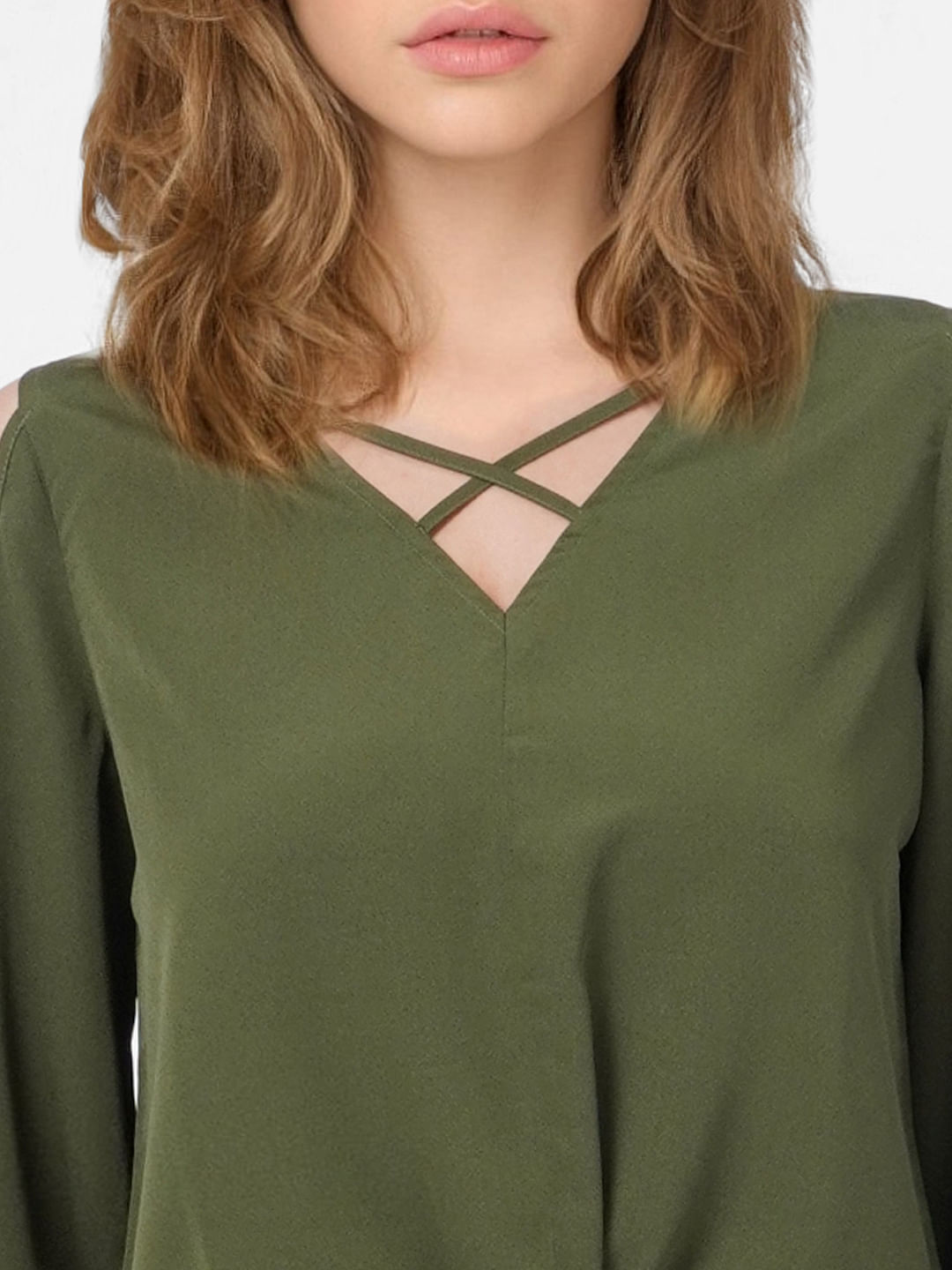 Green Cut Out Top