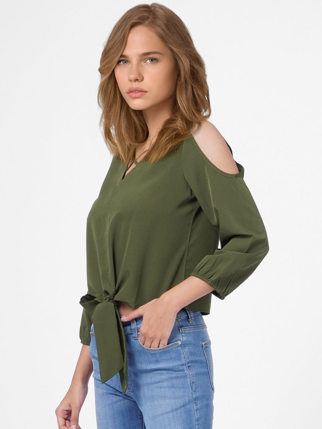 Green Cut Out Top