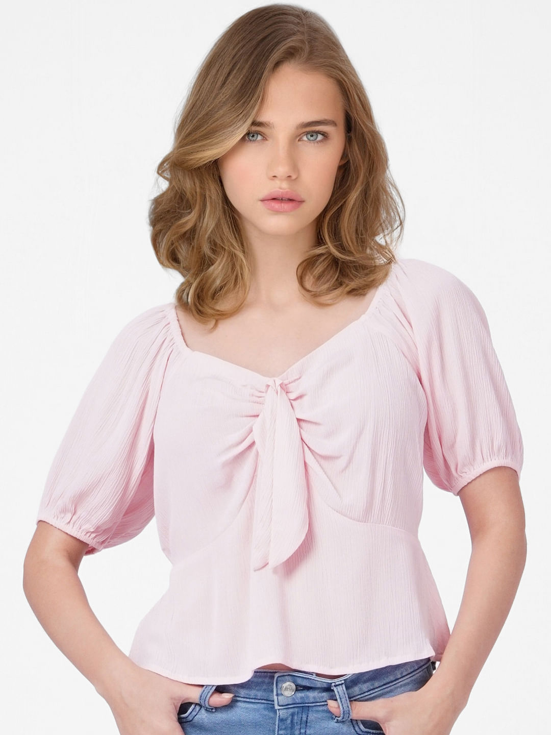 Pink Bow Detail Top
