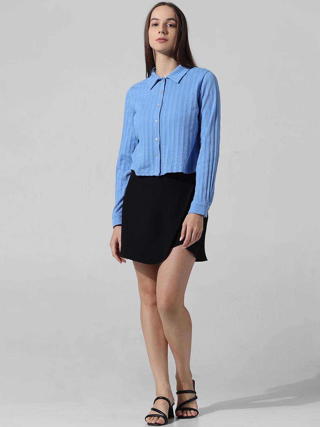 Blue Knitted Cotton Shirt
