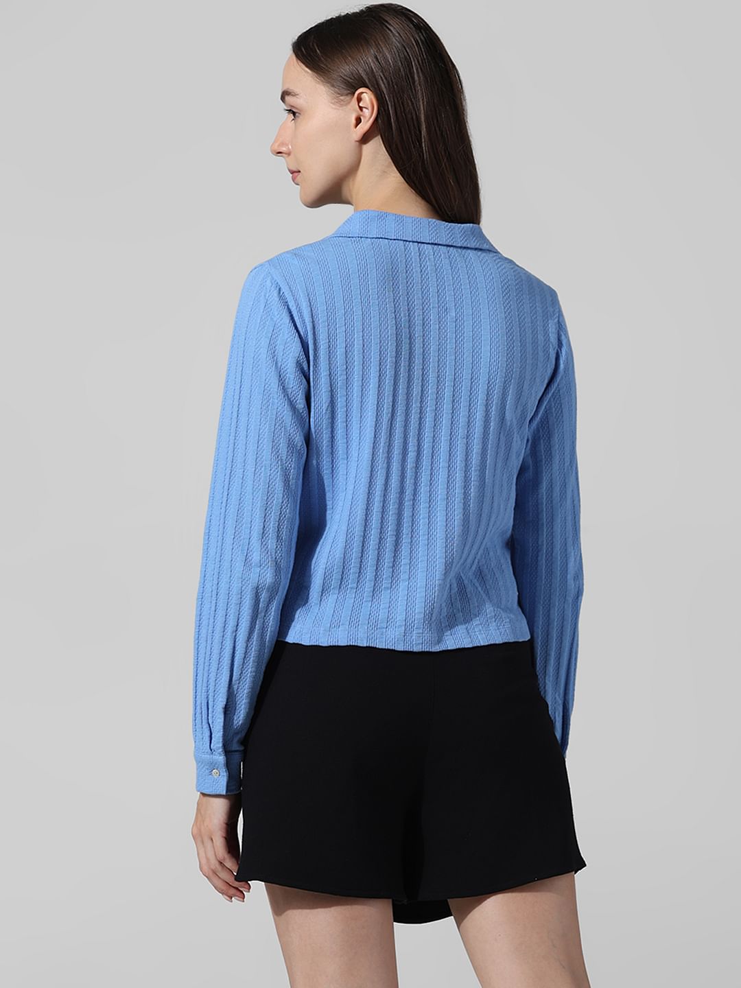 Blue Knitted Cotton Shirt