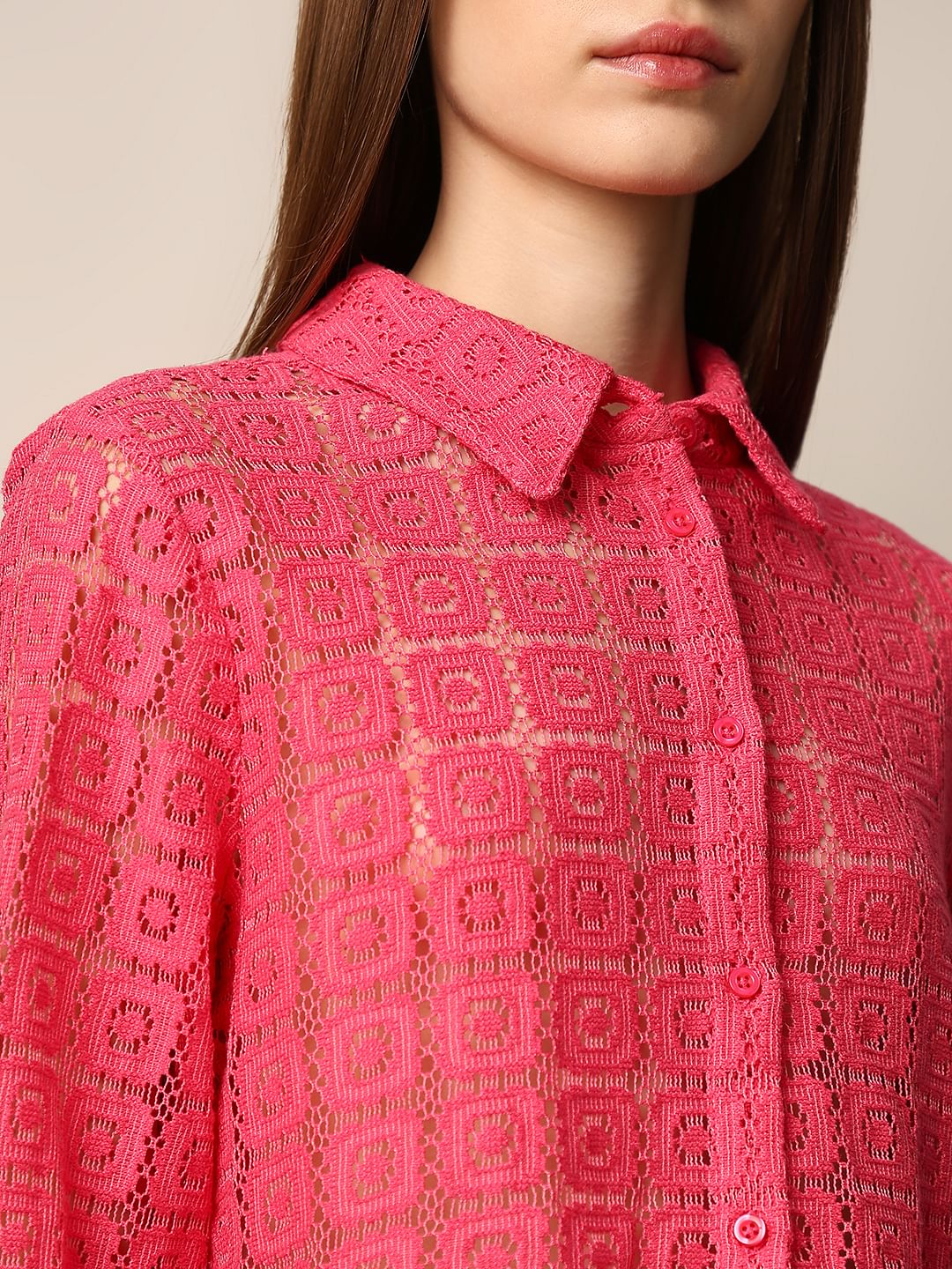 Pink Crochet Shirt
