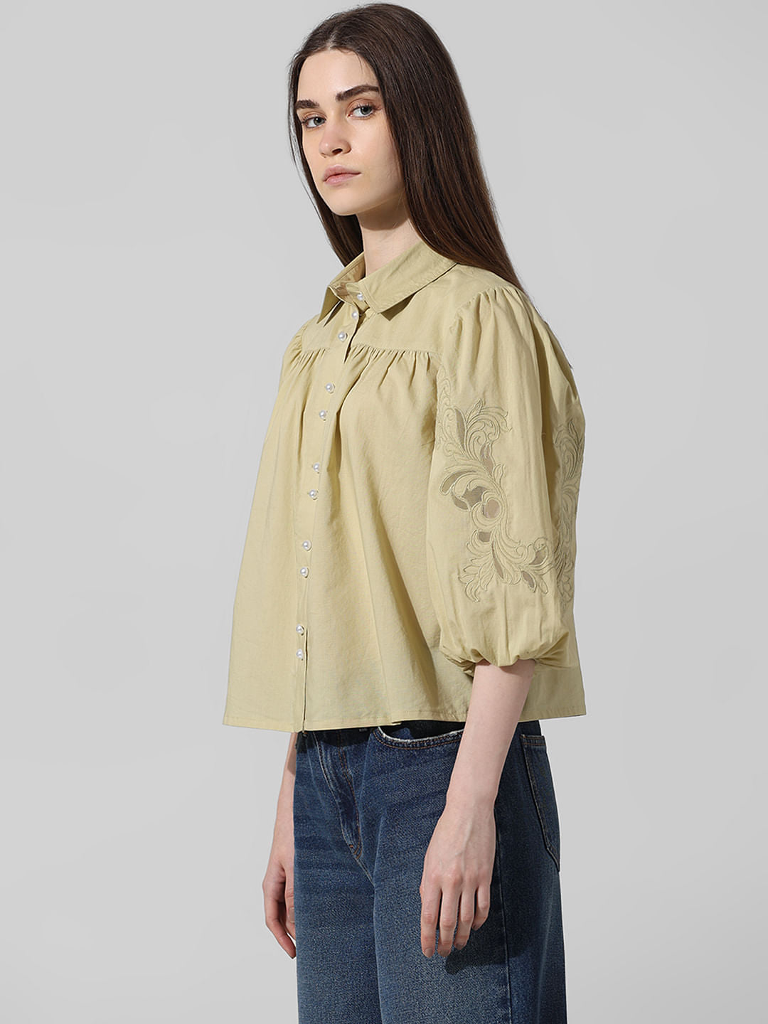 Green Embroidered Shirt