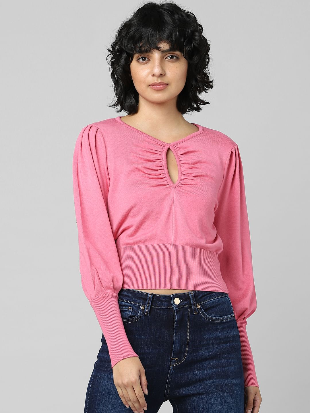 Pink Cut-Out Detail Pullover