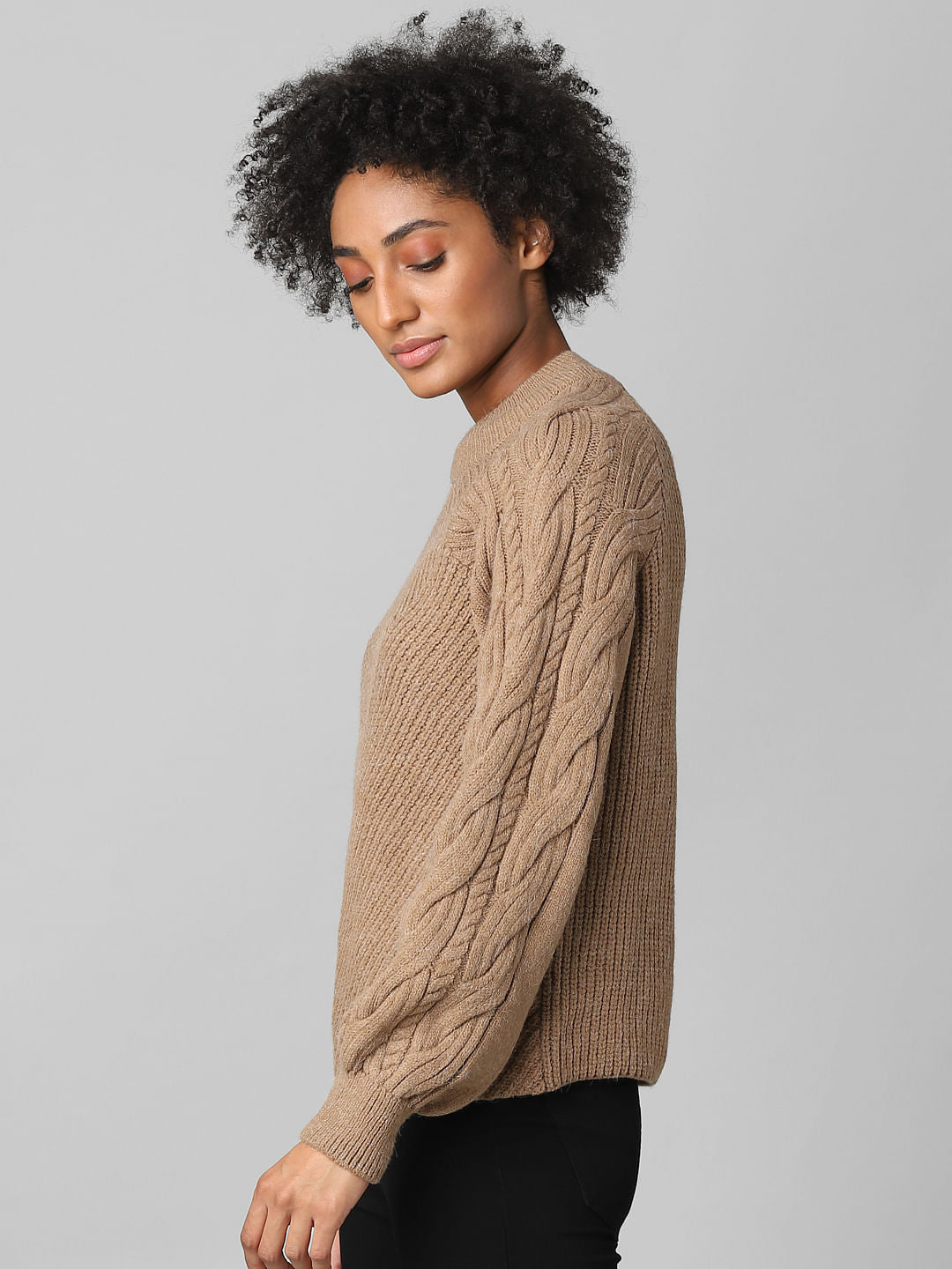Light Brown High Neck Pullover