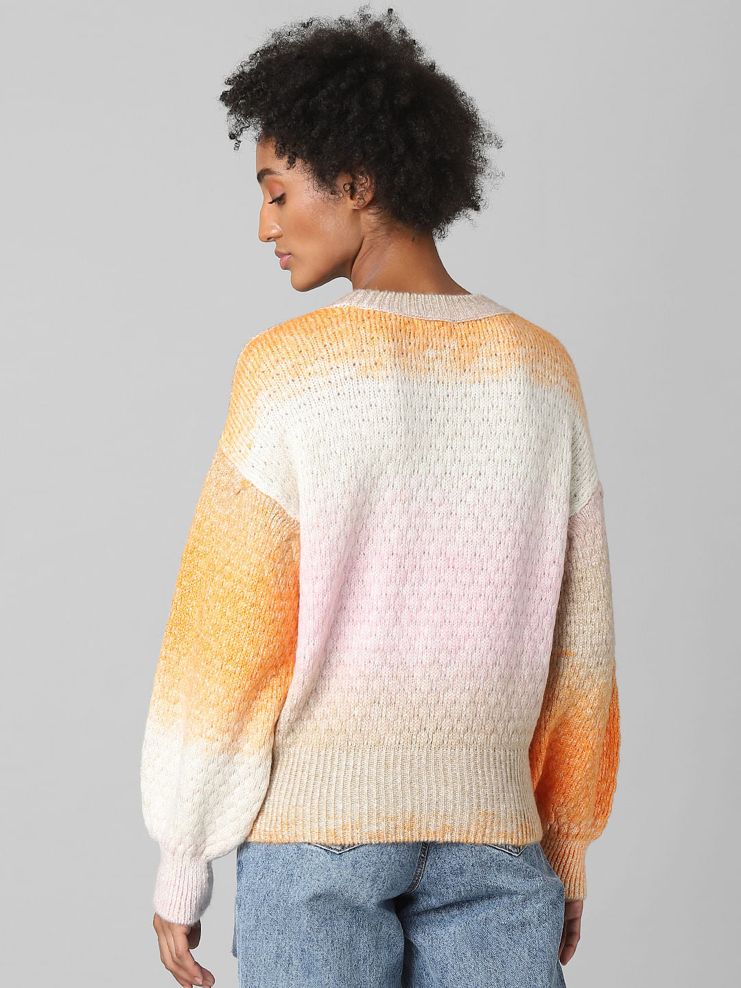 Beige Chunky Colourblocked Pullover