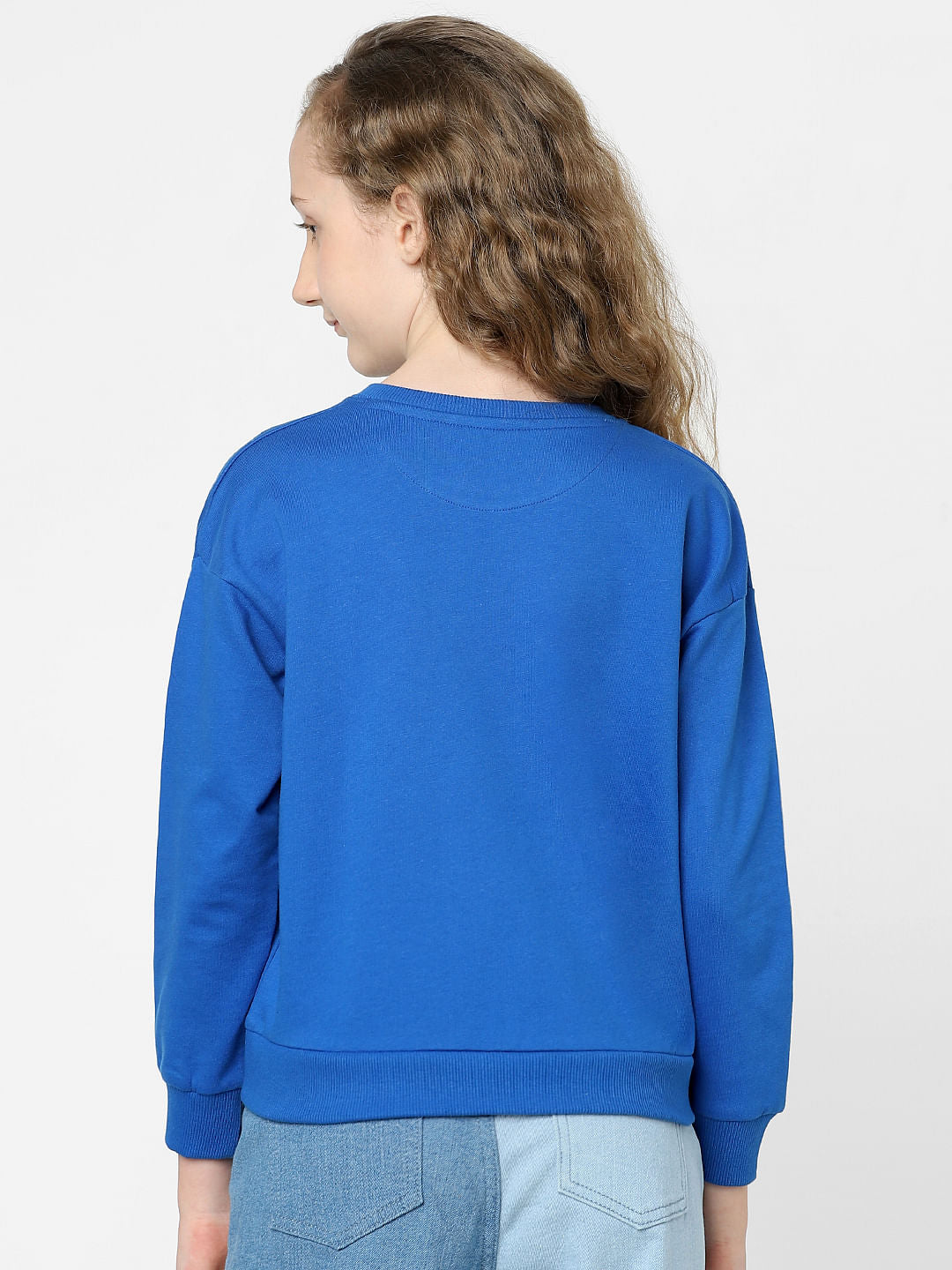 Blue Text Print Sweatshirt