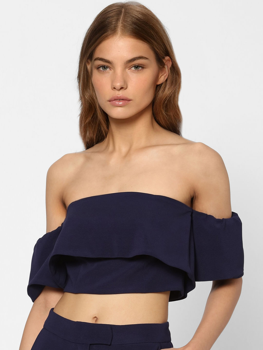 Blue Off Shoulder Co-Ord Top