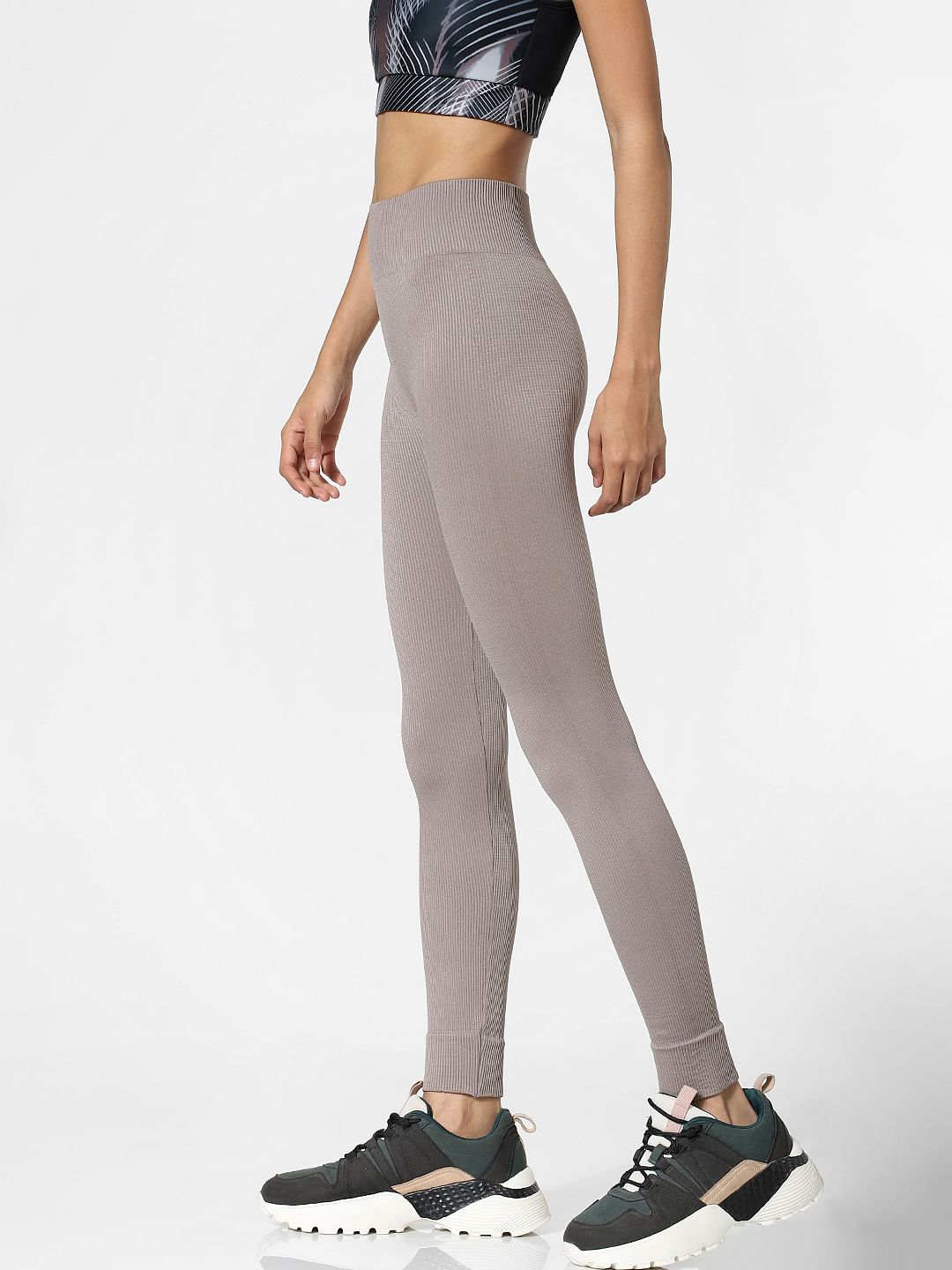 Brown High Rise Seamless Sports Tights