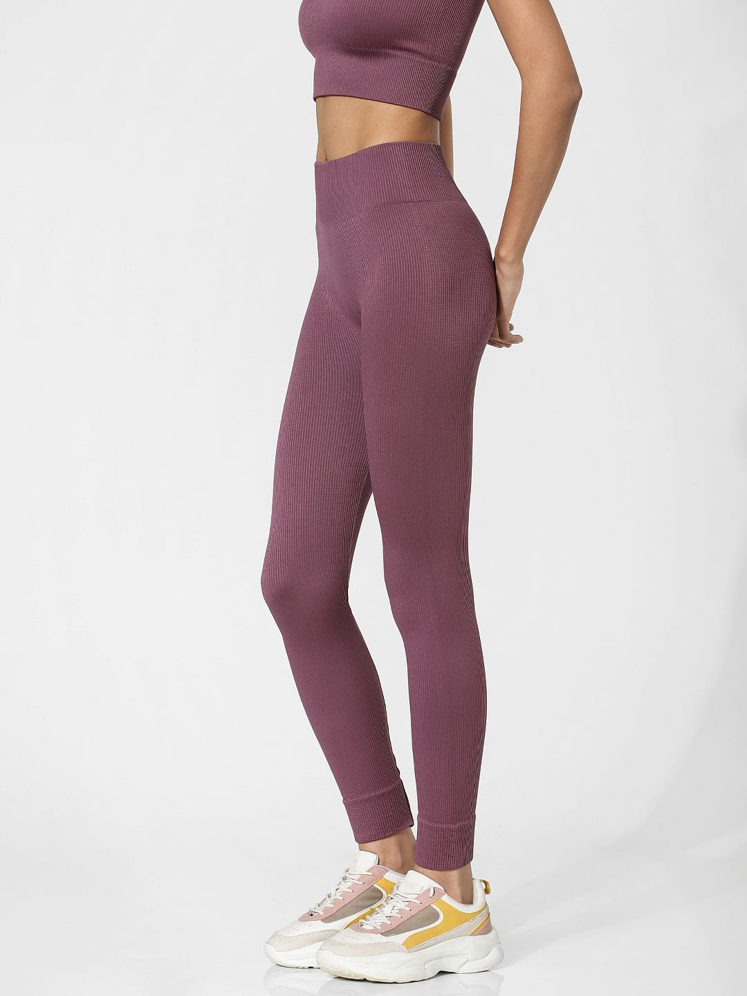 Purple High Rise Seamless Sports Tights