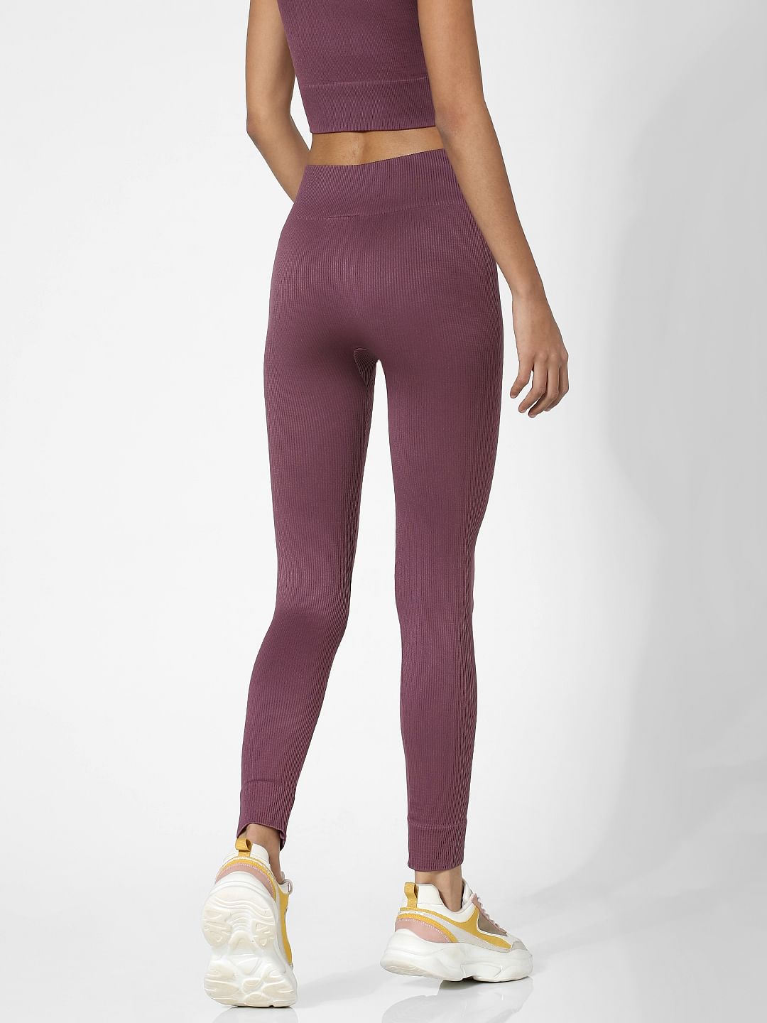 Purple High Rise Seamless Sports Tights