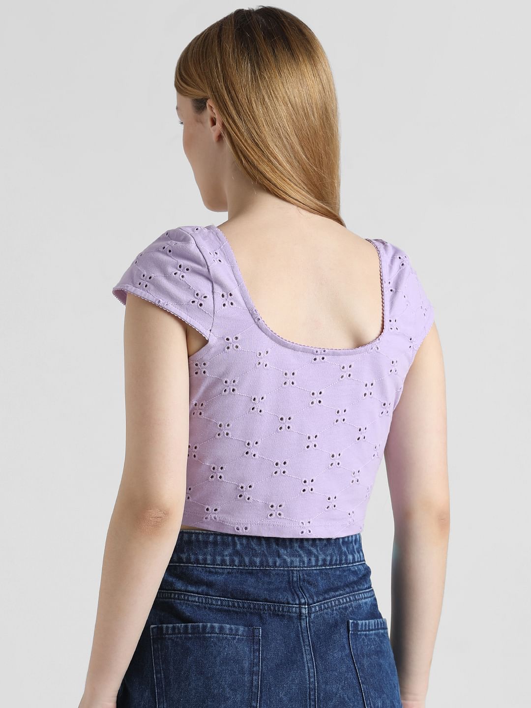 Purple Schiffli Corset Top