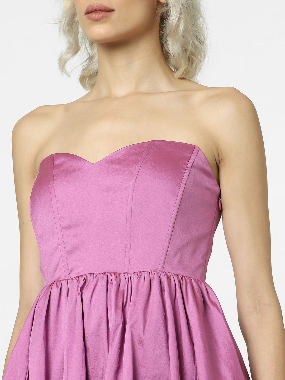 Purple Balloon Off-Shoulder Dress